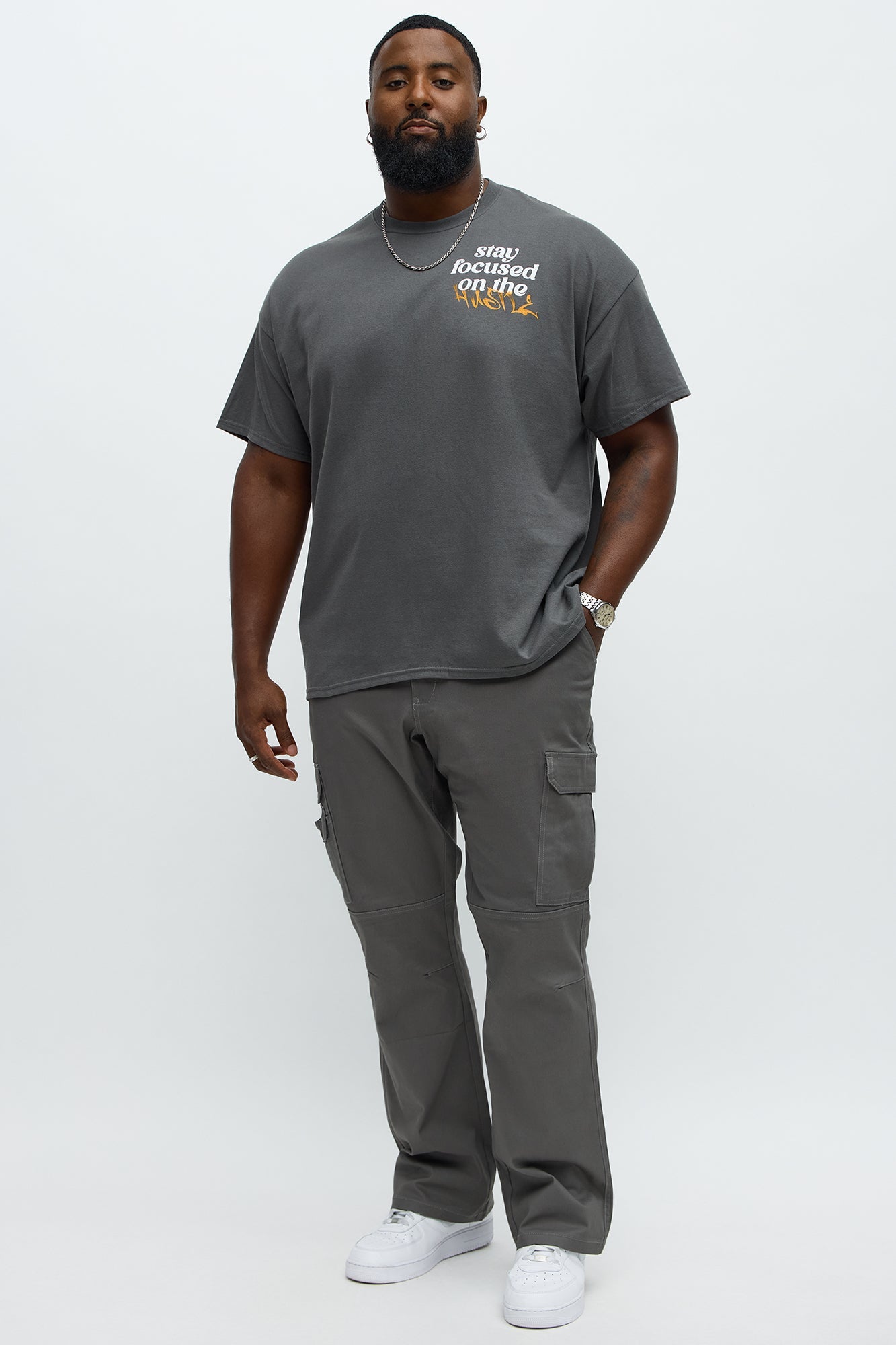 Focused On The Hustle Short Sleeve Tee - Charcoal