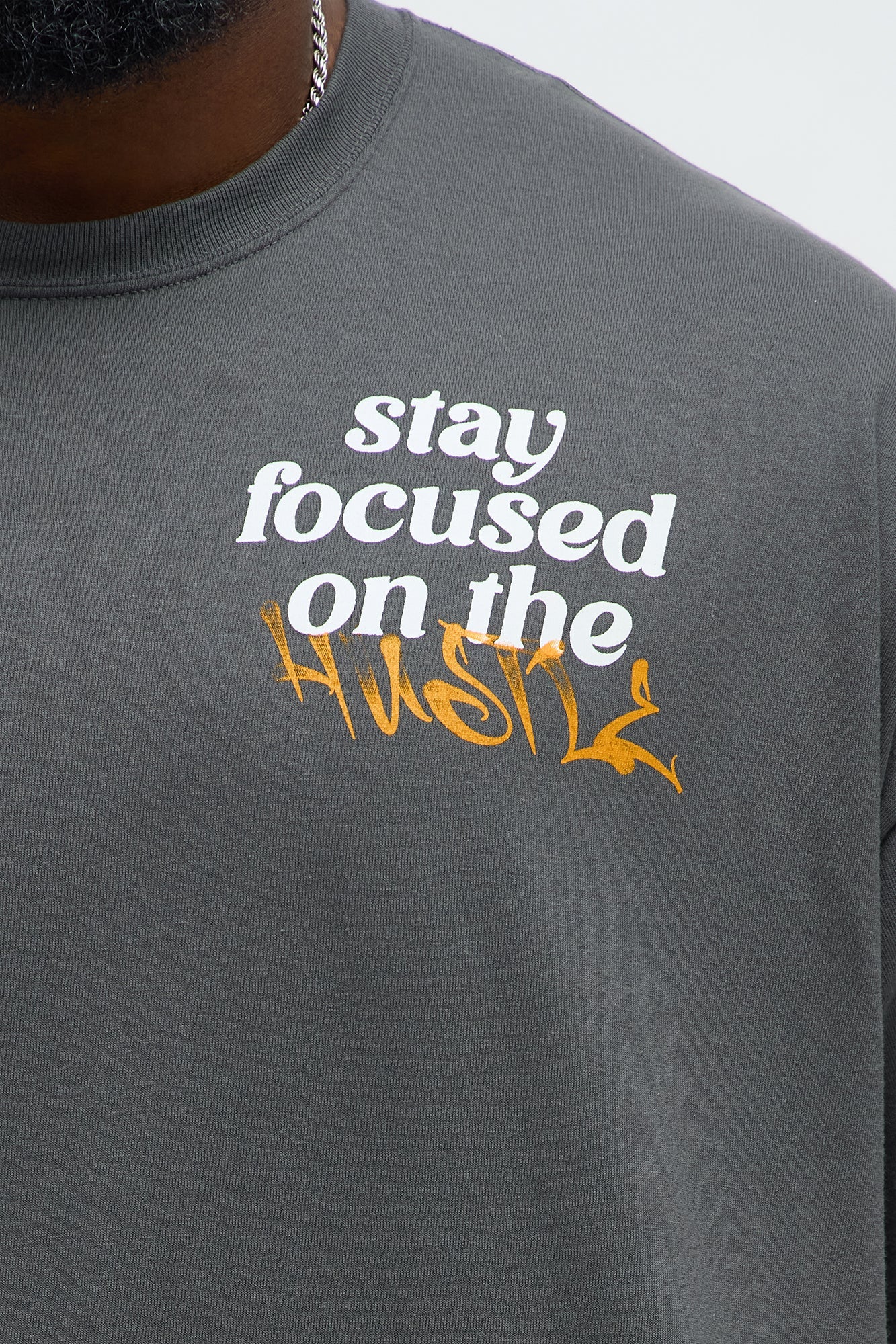 Focused On The Hustle Short Sleeve Tee - Charcoal