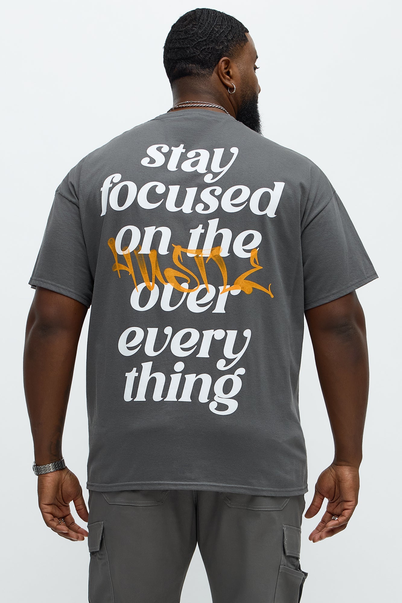 Focused On The Hustle Short Sleeve Tee - Charcoal