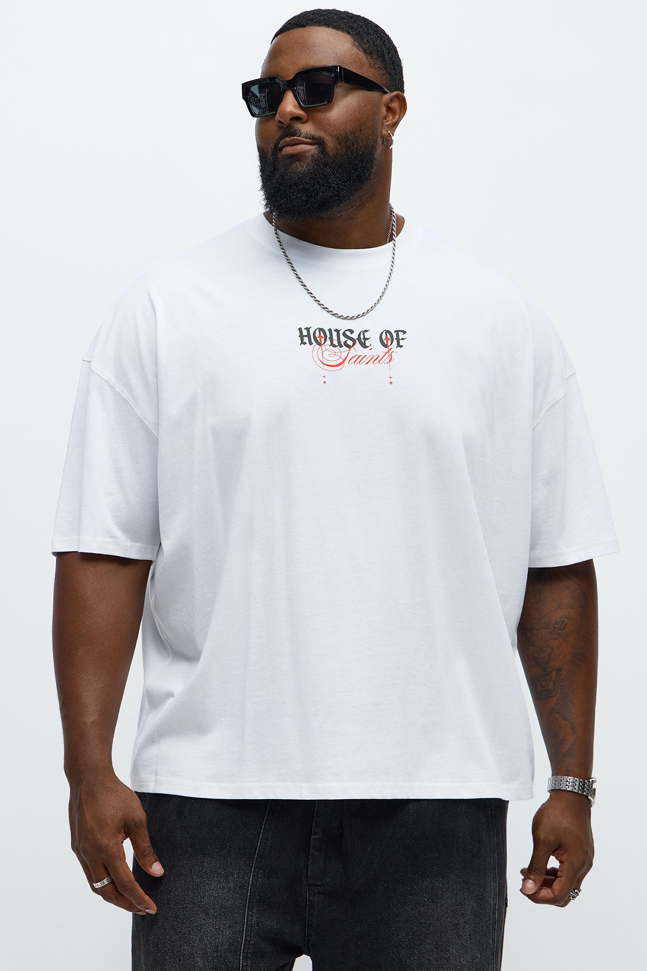 House Of Saints Oversized Short Sleeve Tee - White