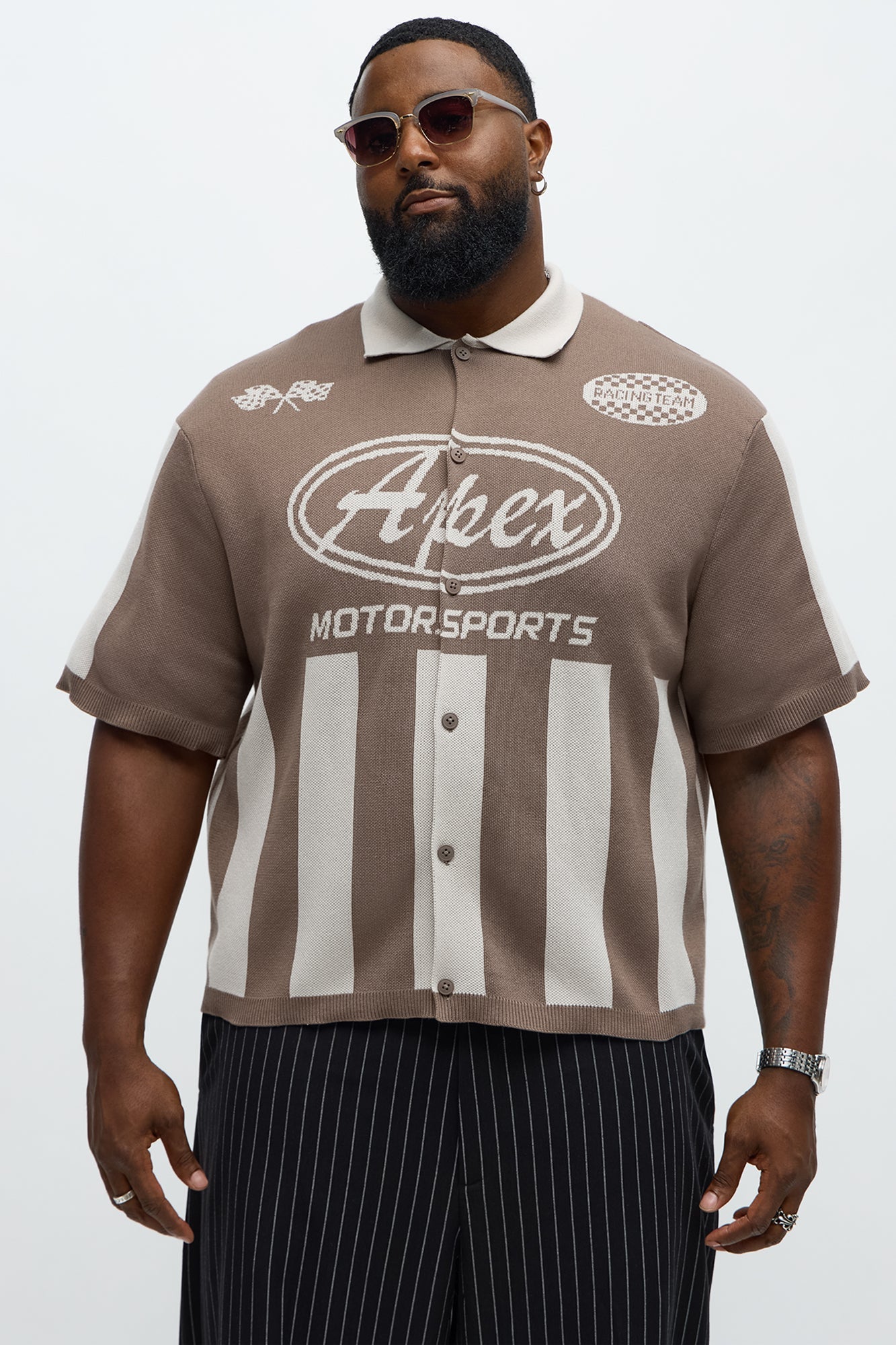 Relaxed Faux Button Up Shirt - Sand