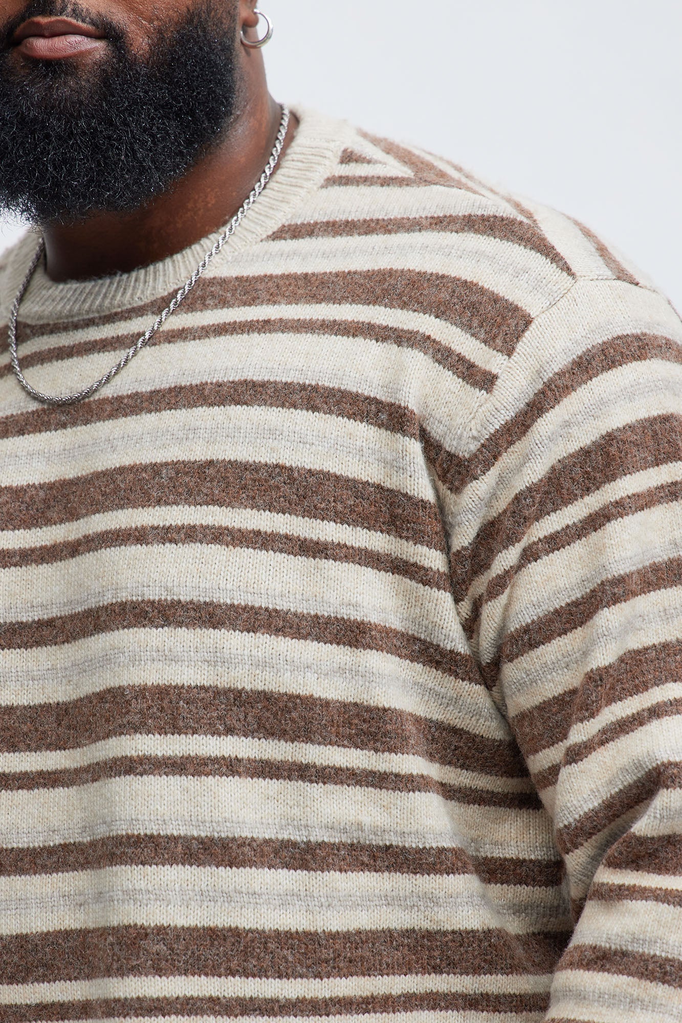 Lookin For Attention Striped Sweater - Brown/combo