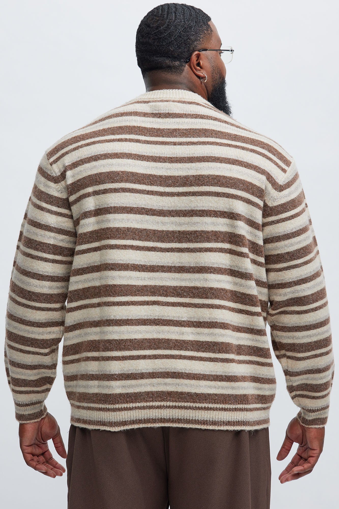 Lookin For Attention Striped Sweater - Brown/combo