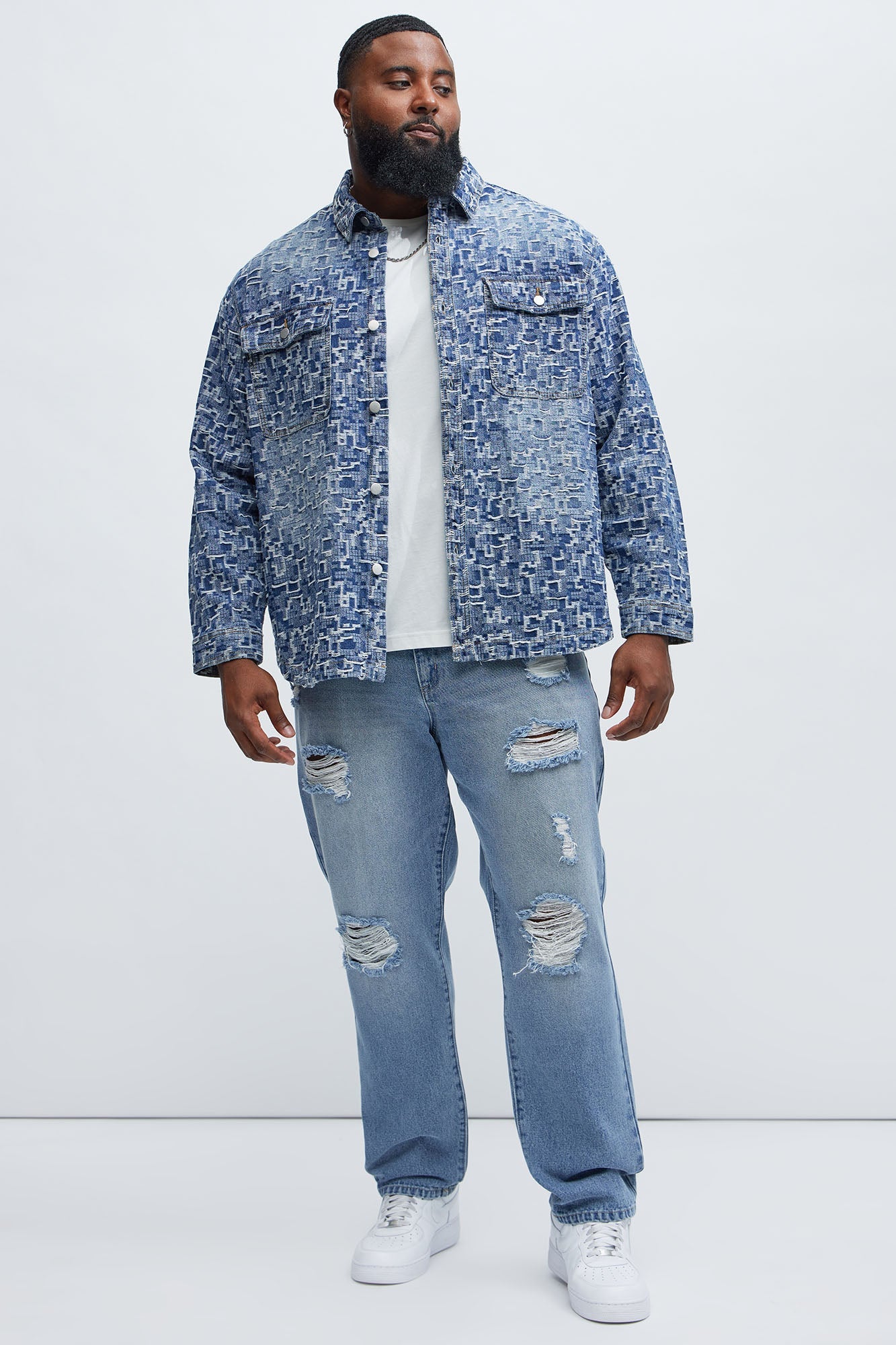 Peter Straight Distressed Jeans - Light Wash