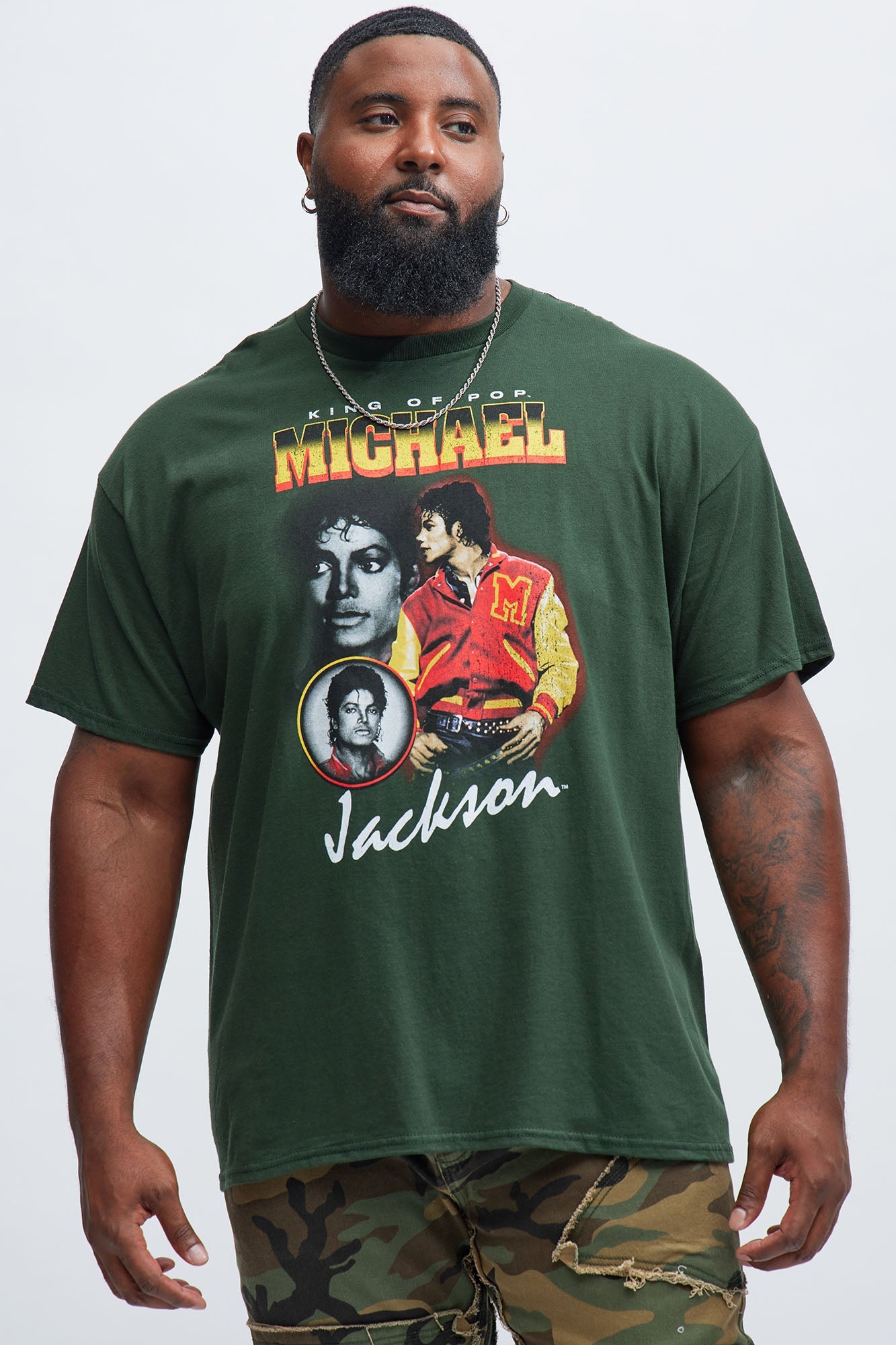 Michael Jackson The King Of Pop Short Sleeve Tee - Green