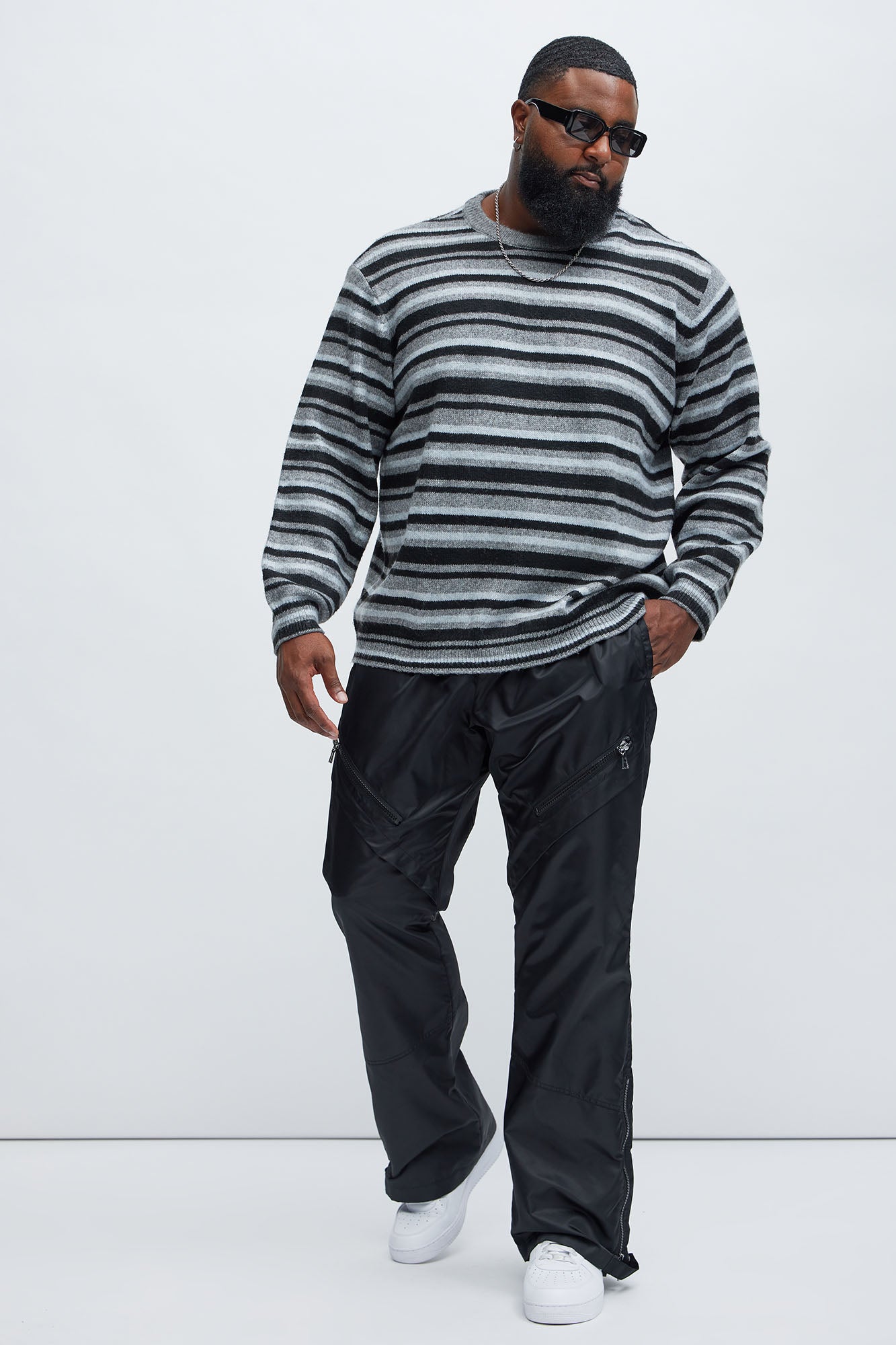 Lookin For Attention Striped Sweater - Black/combo