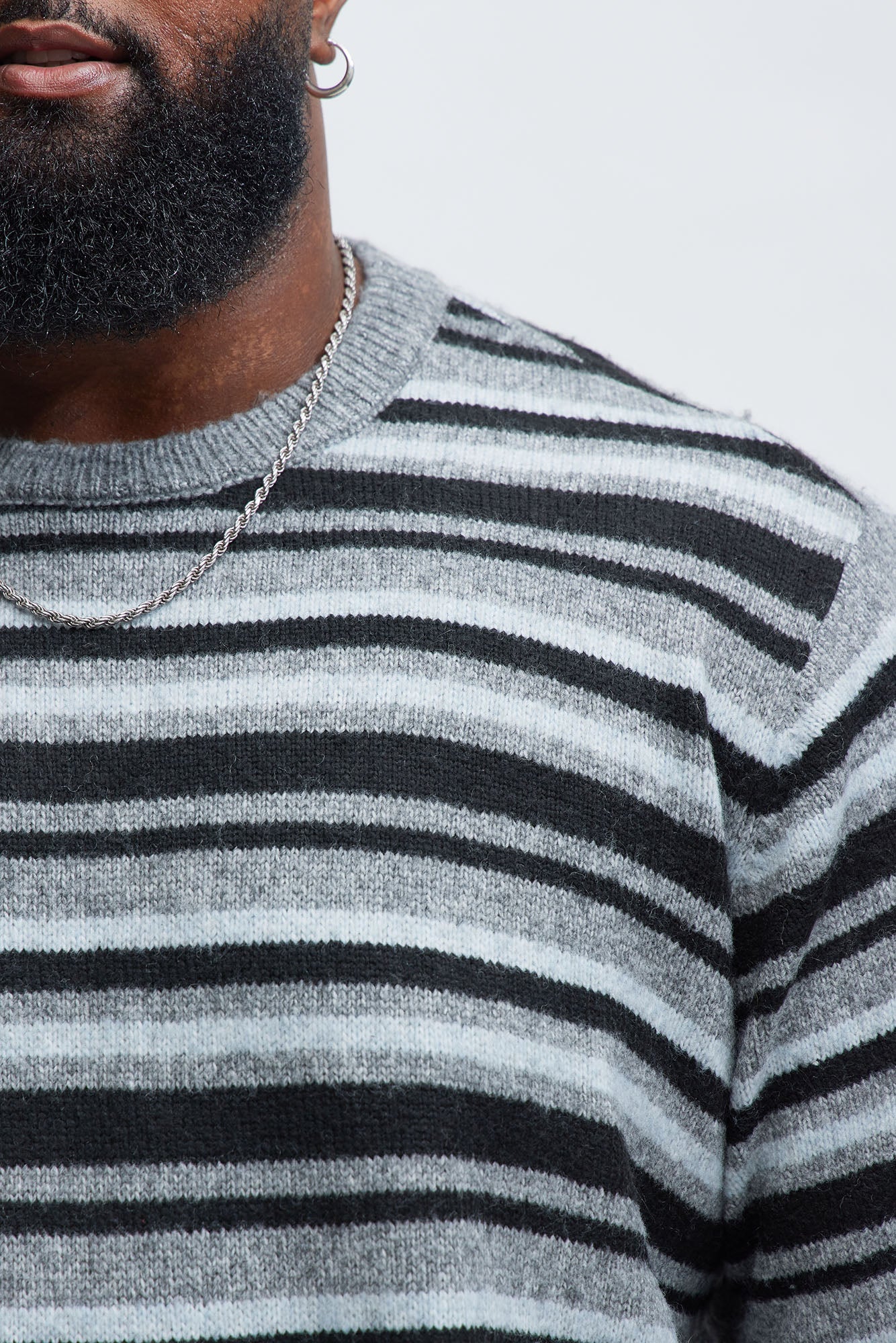 Lookin For Attention Striped Sweater - Black/combo