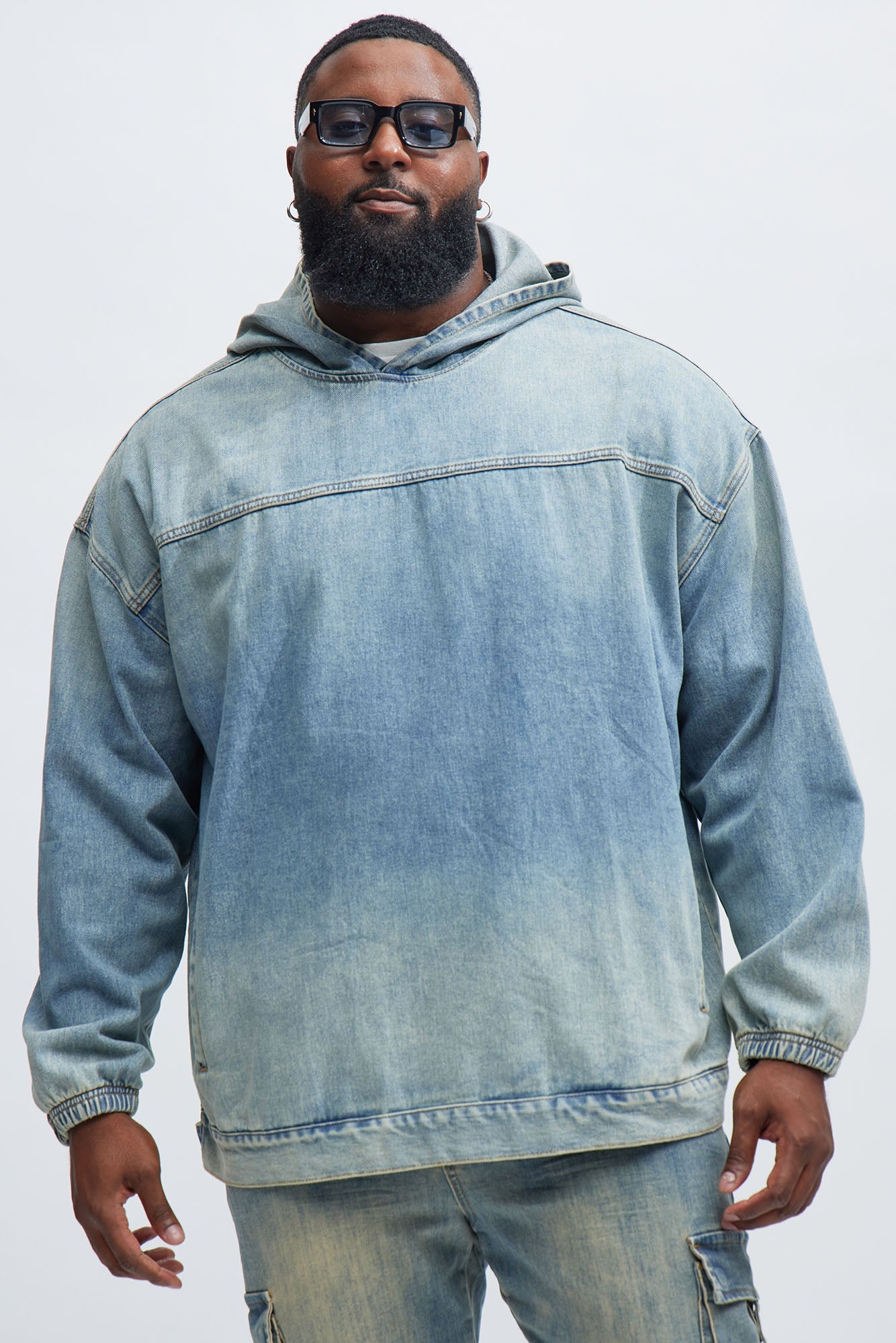Manatee Denim Pullover Jacket - Light Blue Wash