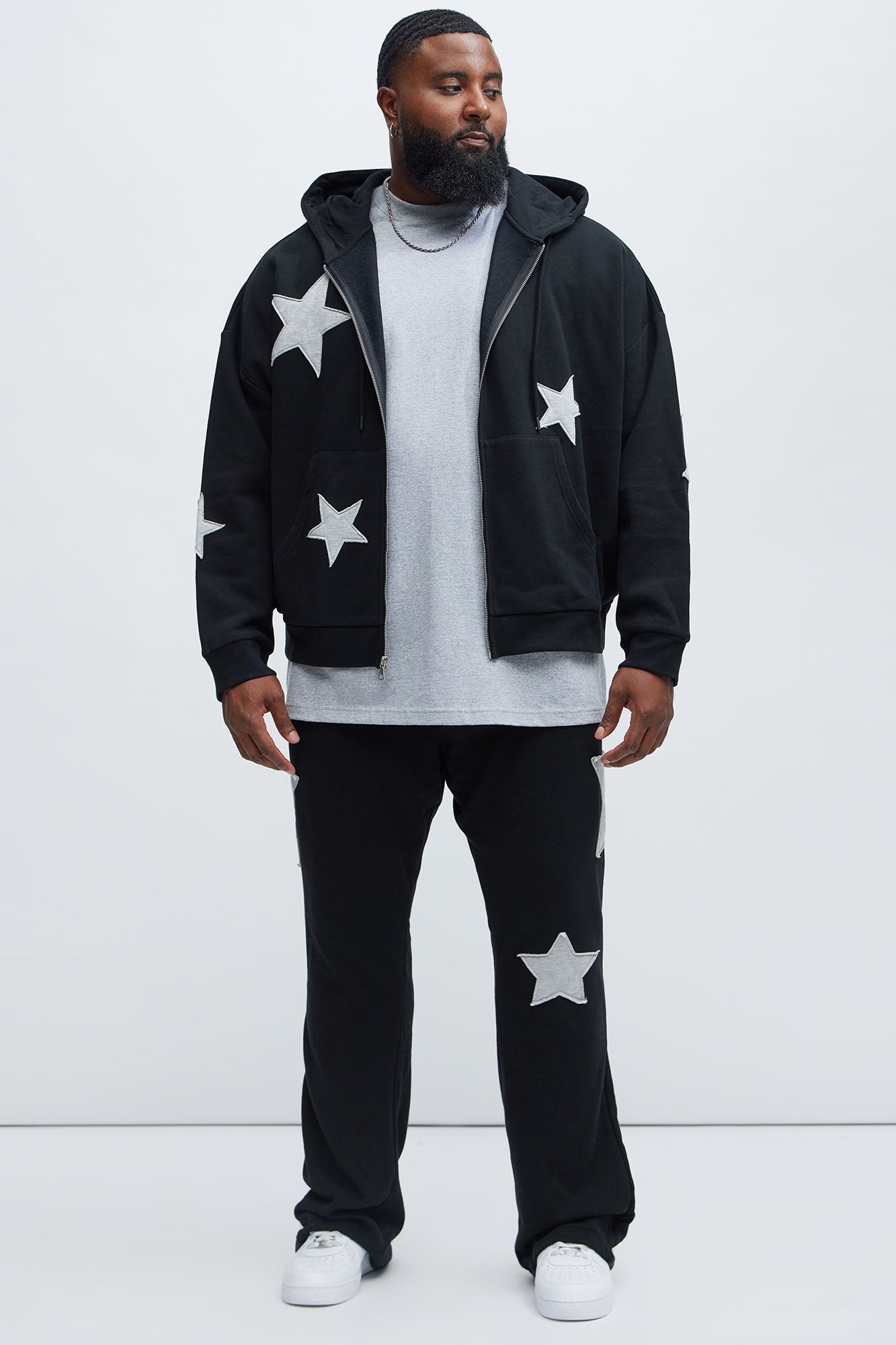 Tyson Stars Oversized Hoodie - Black