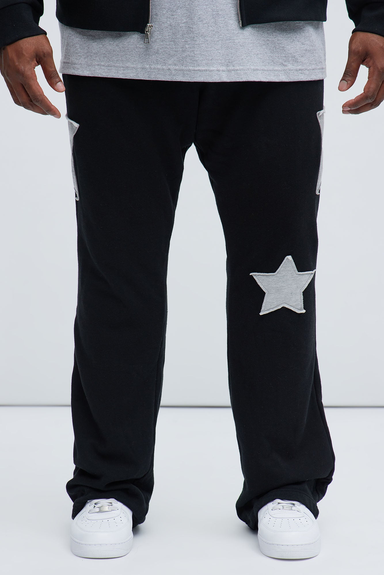 Tyson Stars Skinny Flared Sweatpants - Black
