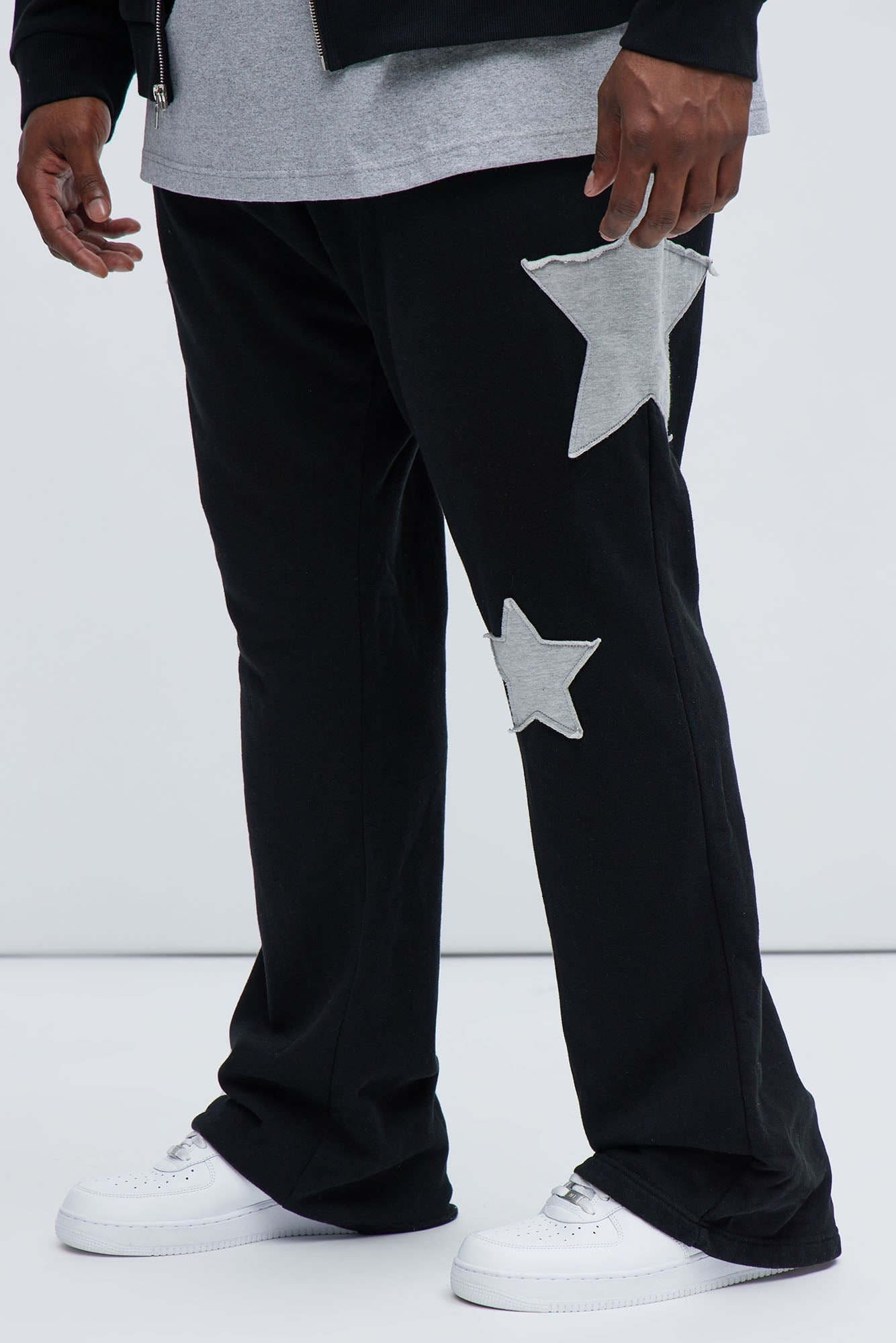 Tyson Stars Skinny Flared Sweatpants - Black