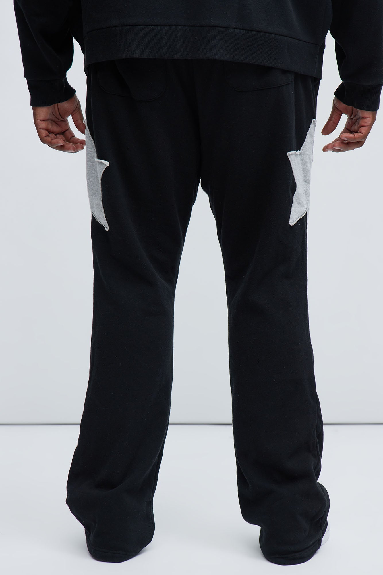 Tyson Stars Skinny Flared Sweatpants - Black