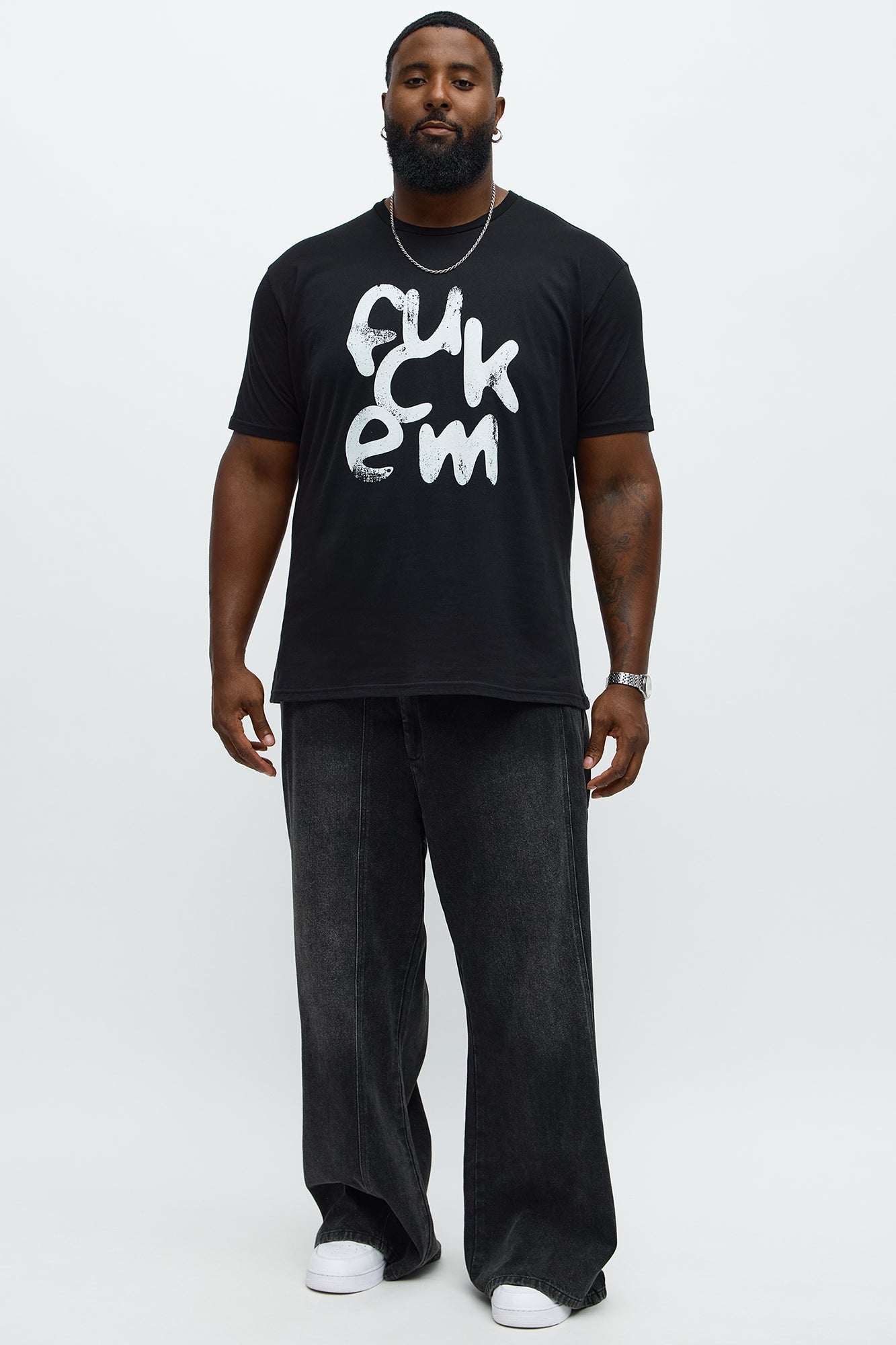 FCUK EM Short Sleeve Tee - Black