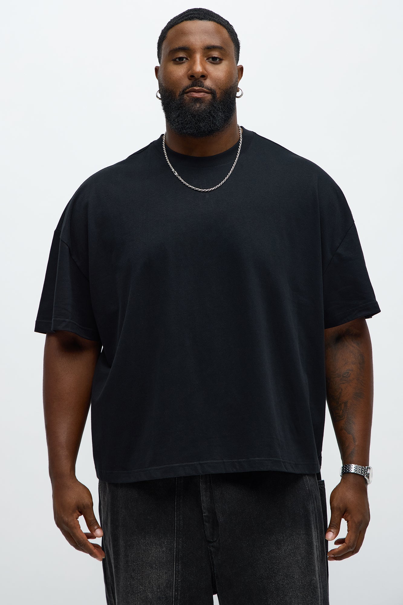 Boxy Premium Midweight Tee - Black