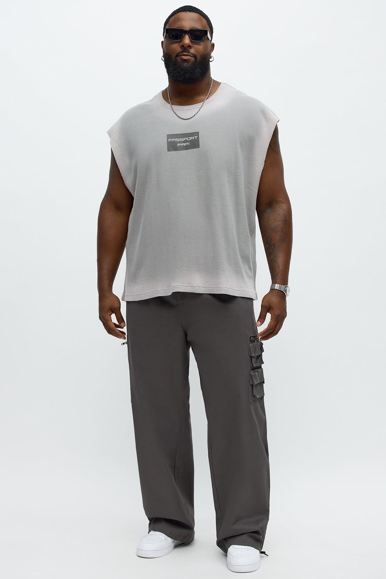 Relaxed Washed Quote Muscle Tank - Dark Grey