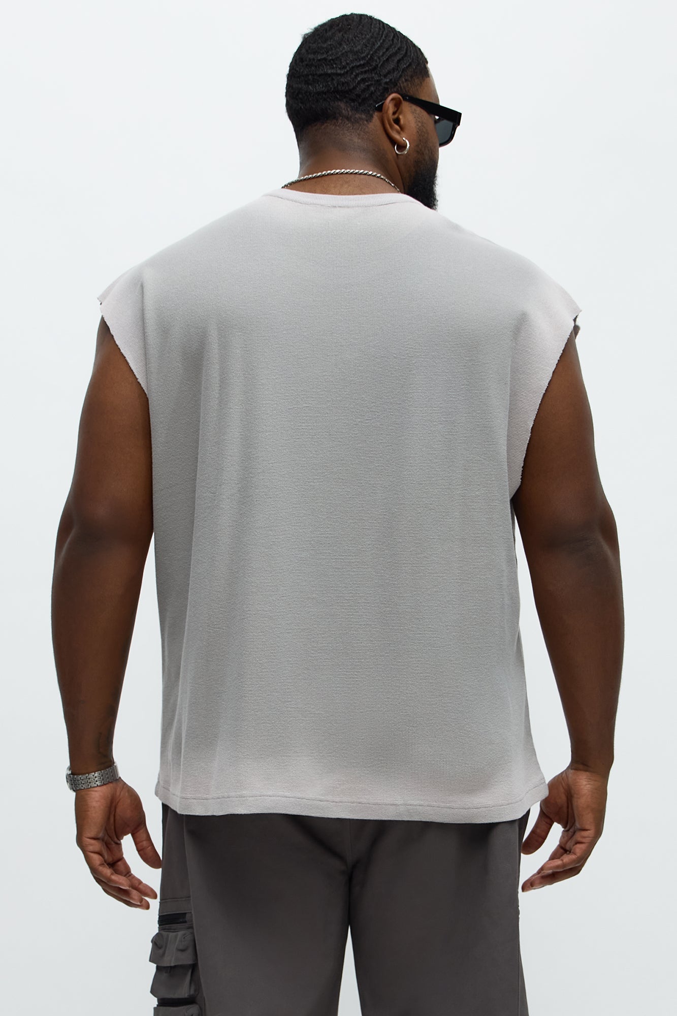 Relaxed Washed Quote Muscle Tank - Dark Grey