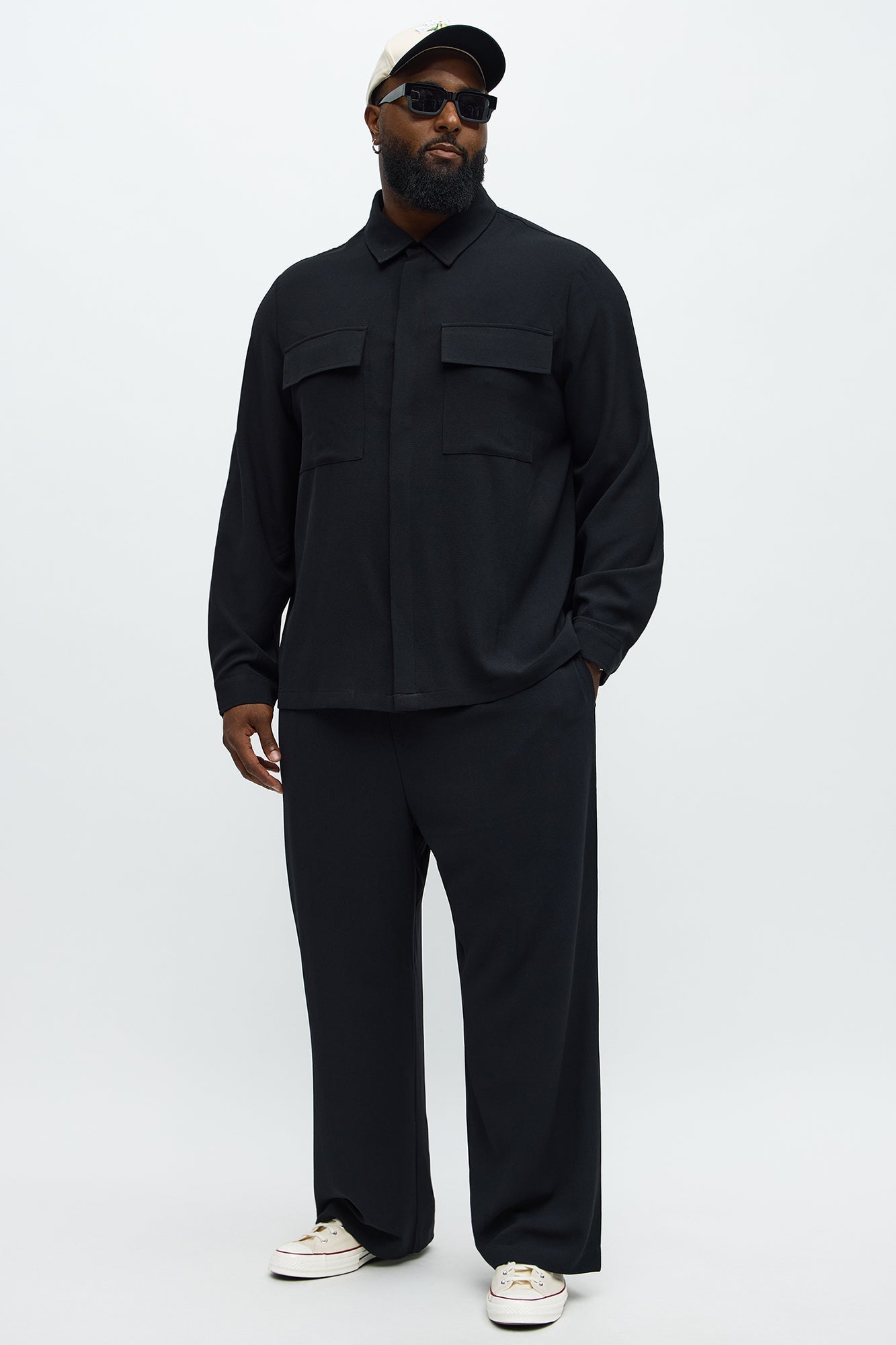 Golden Hour Baggy Elastic Waist Pant - Black