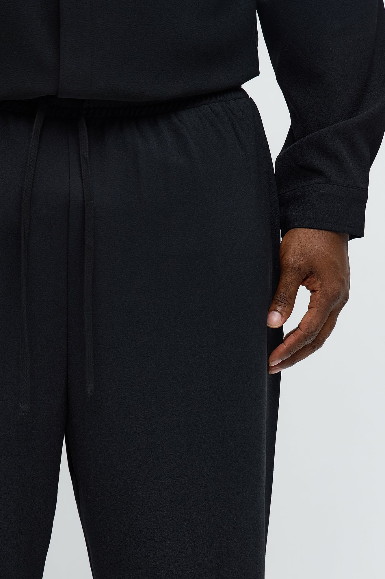 Golden Hour Baggy Elastic Waist Pant - Black