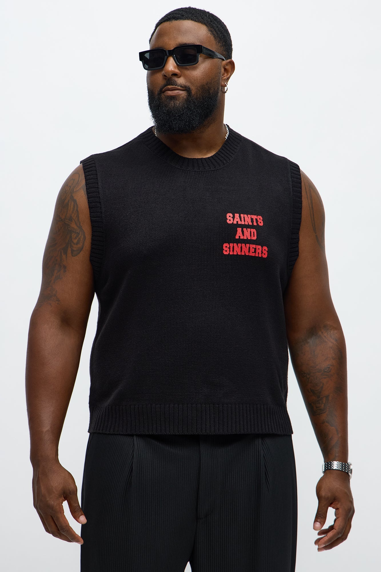 Social Club Sweater Vest - Black
