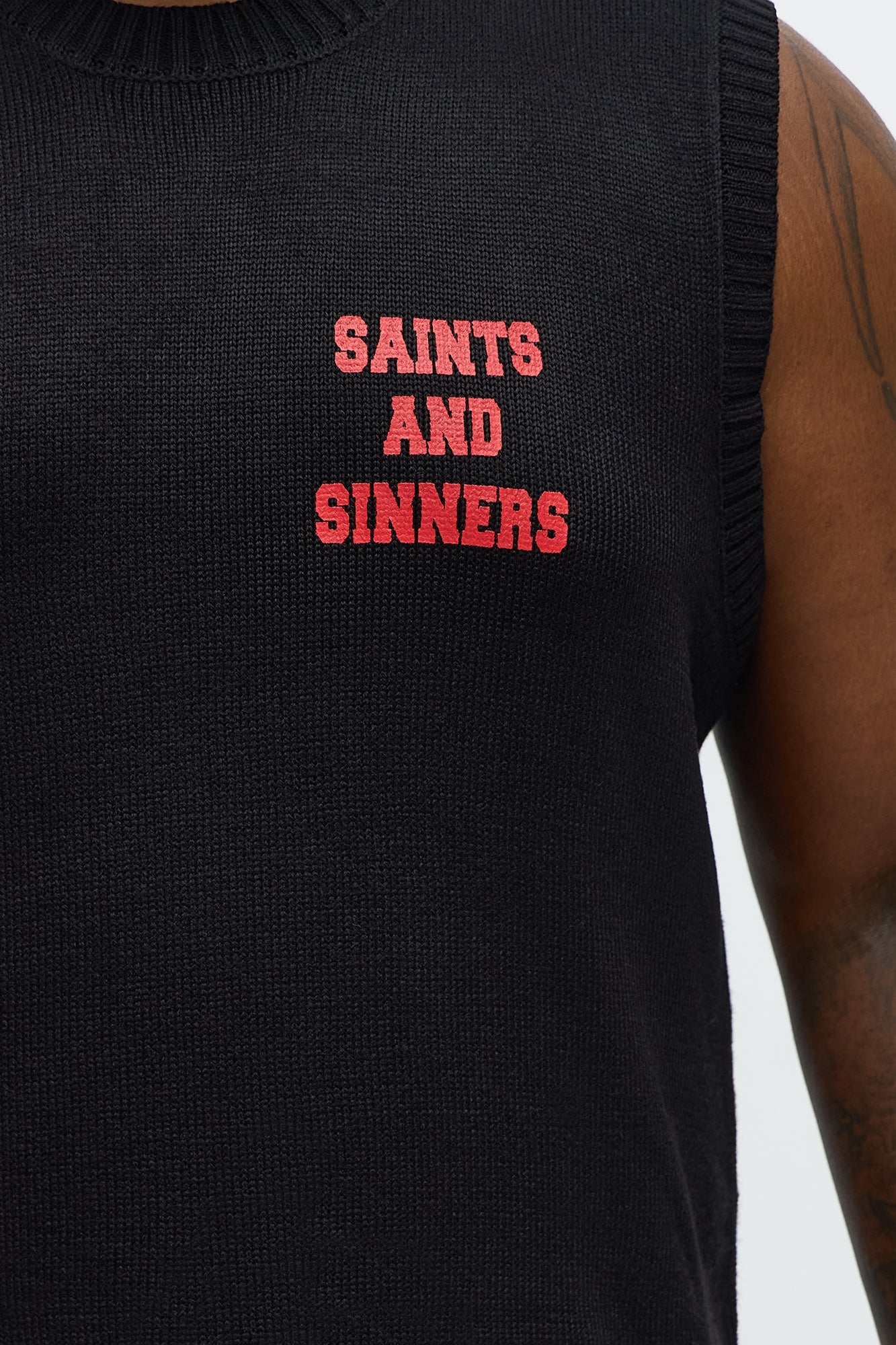 Social Club Sweater Vest - Black