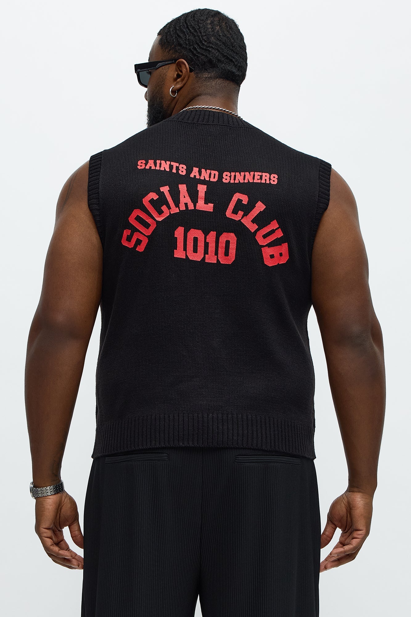 Social Club Sweater Vest - Black
