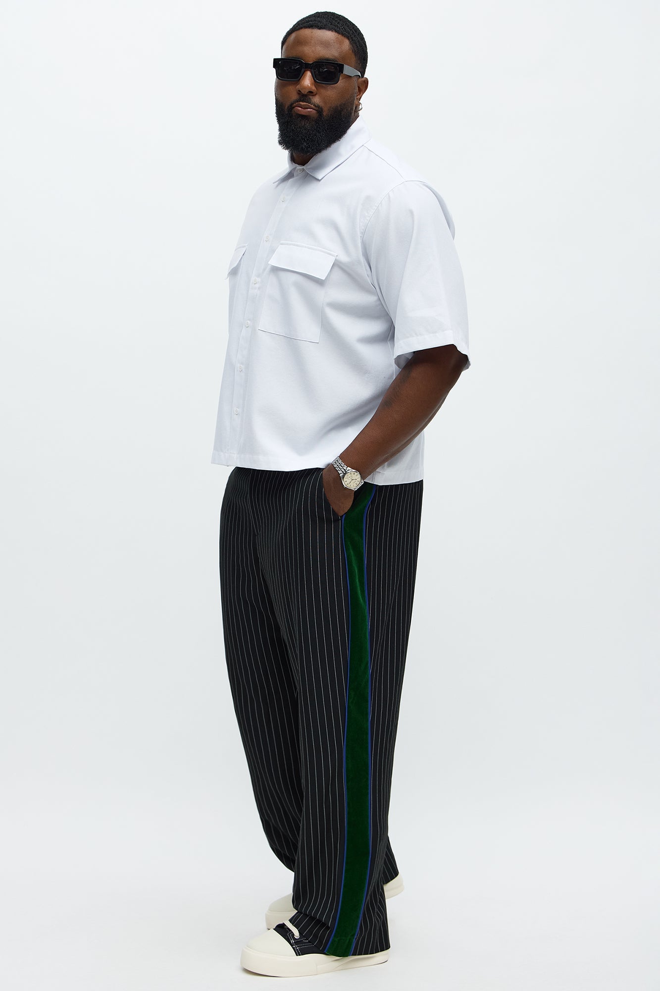 Baggy Elevated Side Stripe Trouser - Black/combo
