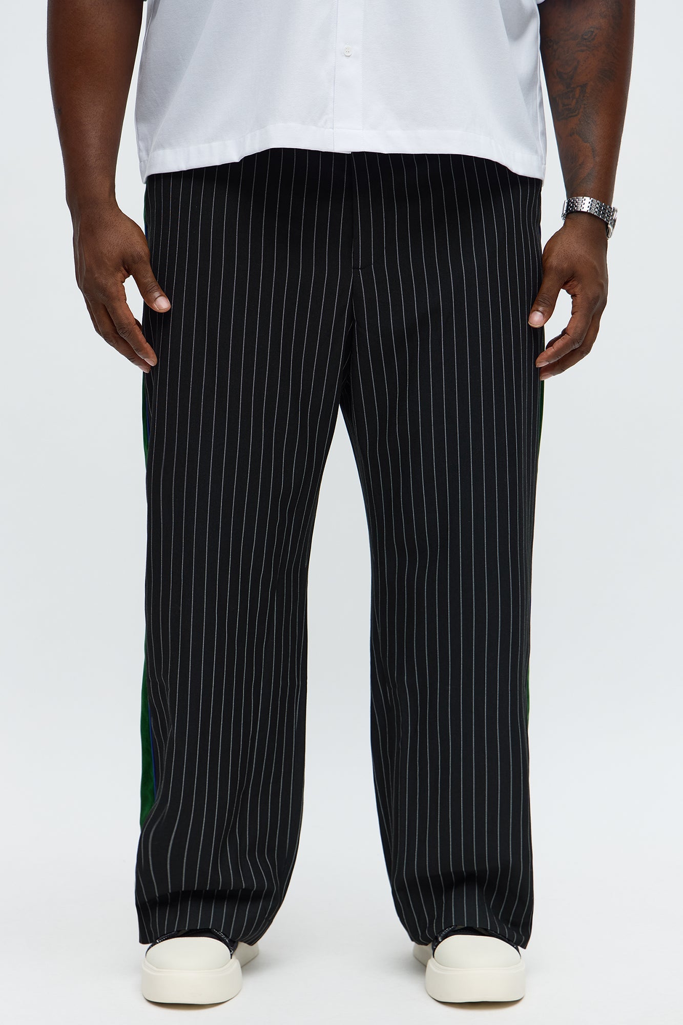 Baggy Elevated Side Stripe Trouser - Black/combo