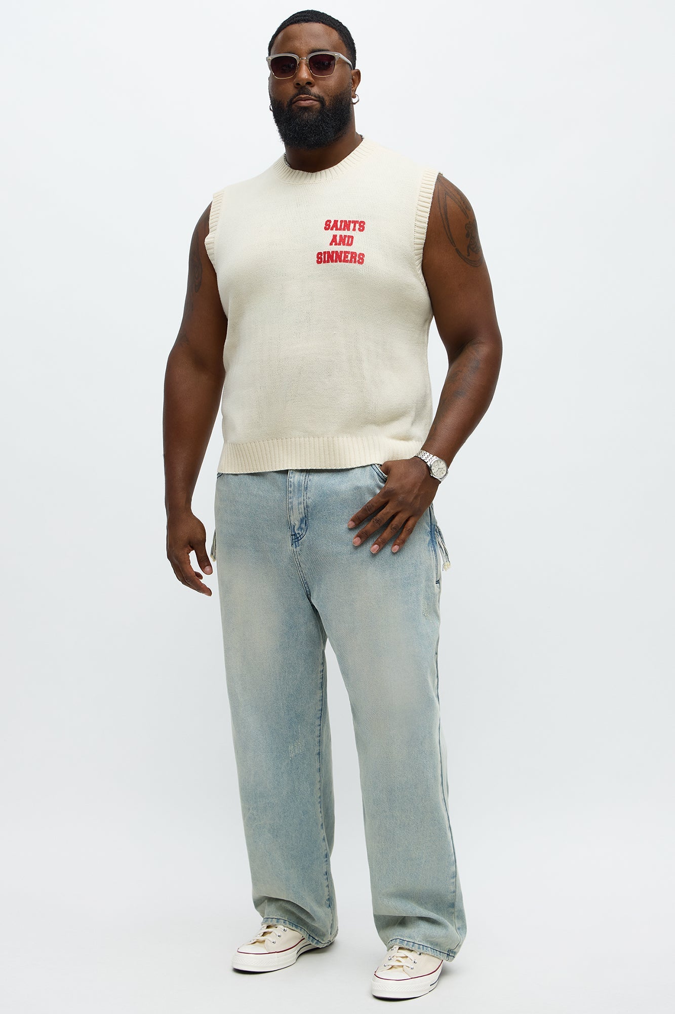 Social Club Sweater Vest - Cream