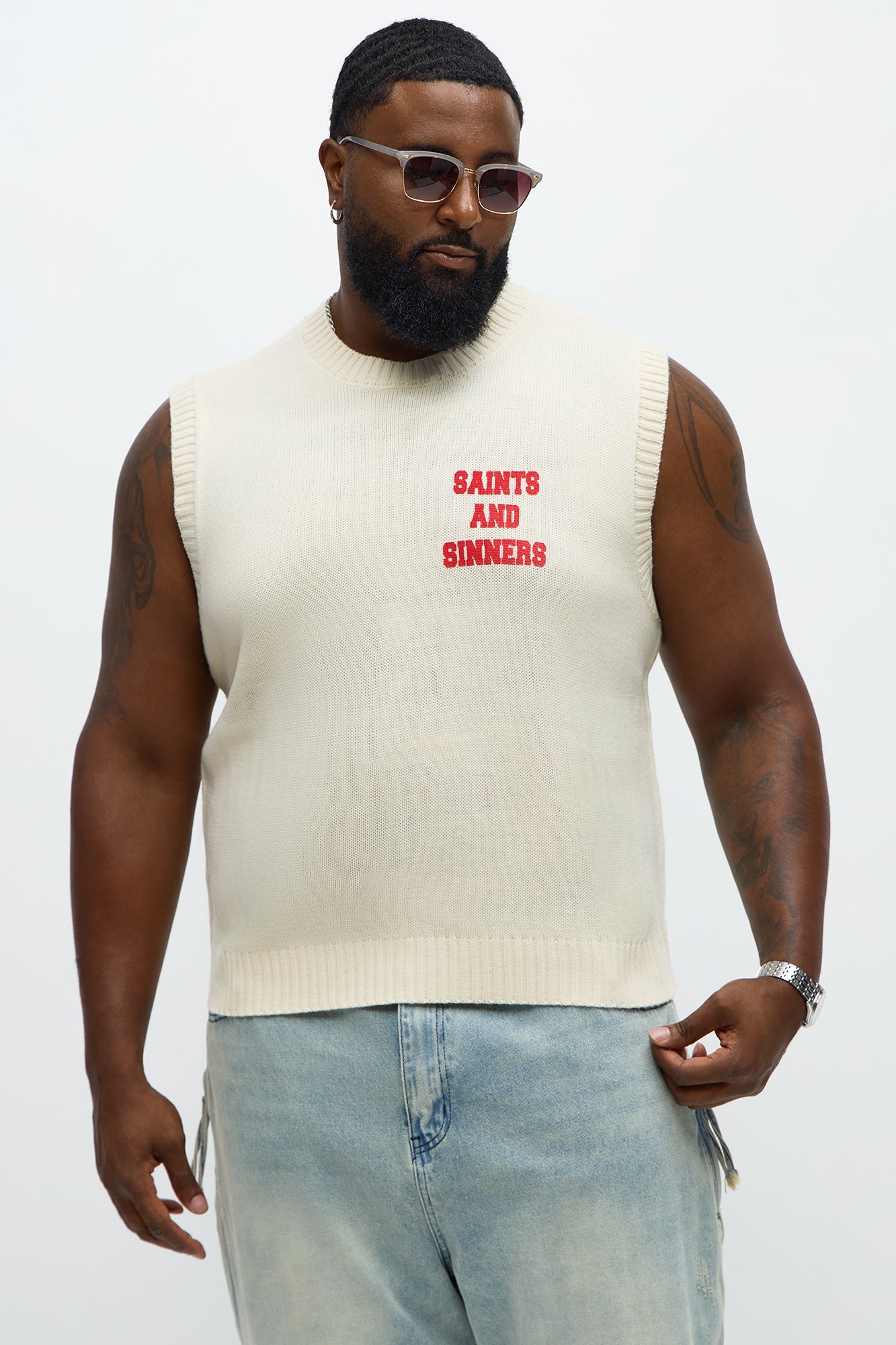 Social Club Sweater Vest - Cream