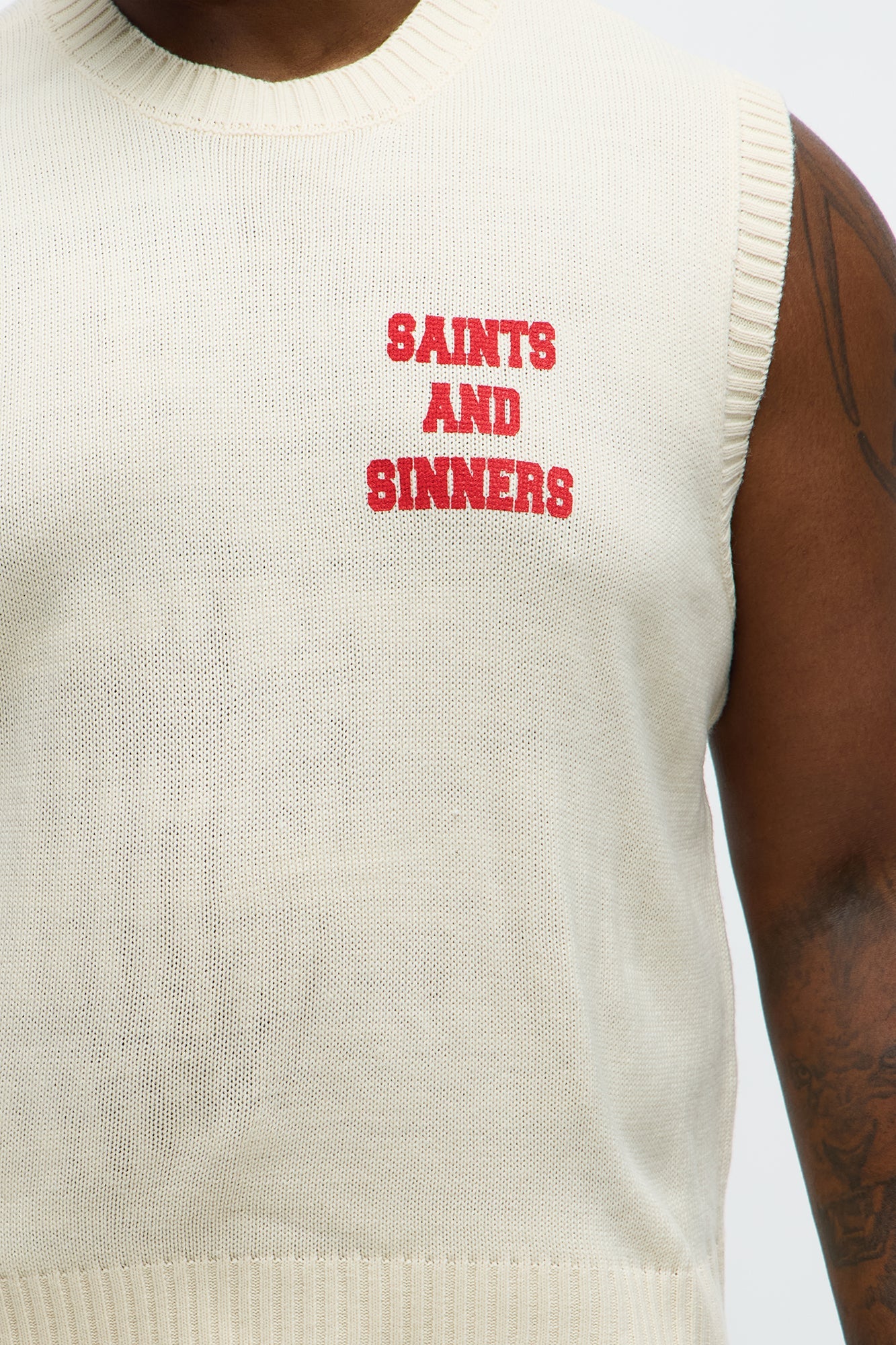 Social Club Sweater Vest - Cream