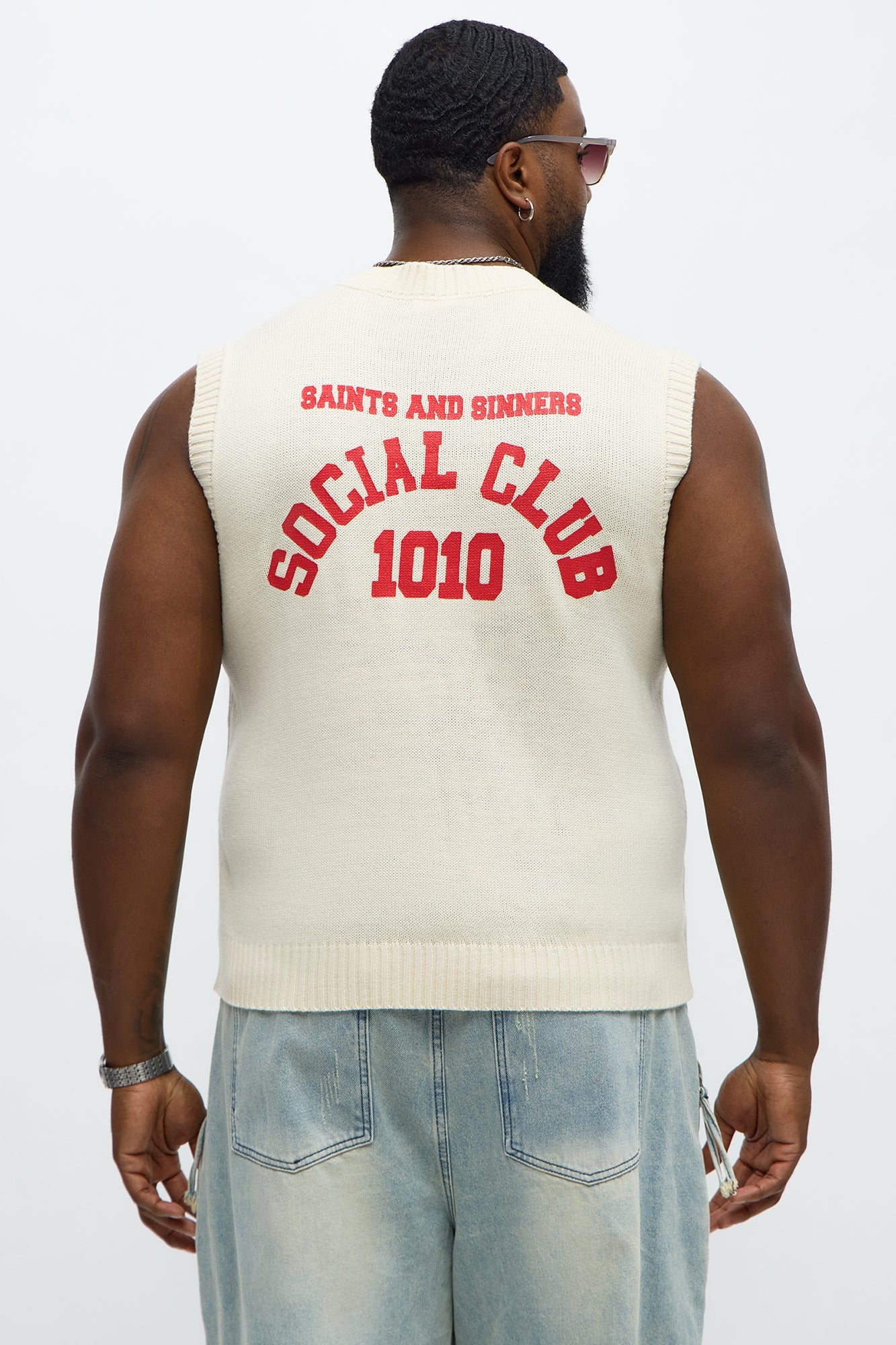 Social Club Sweater Vest - Cream