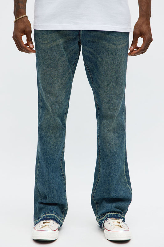 Cornell Stacked Skinny Flare Jeans - Vintage Blue Wash