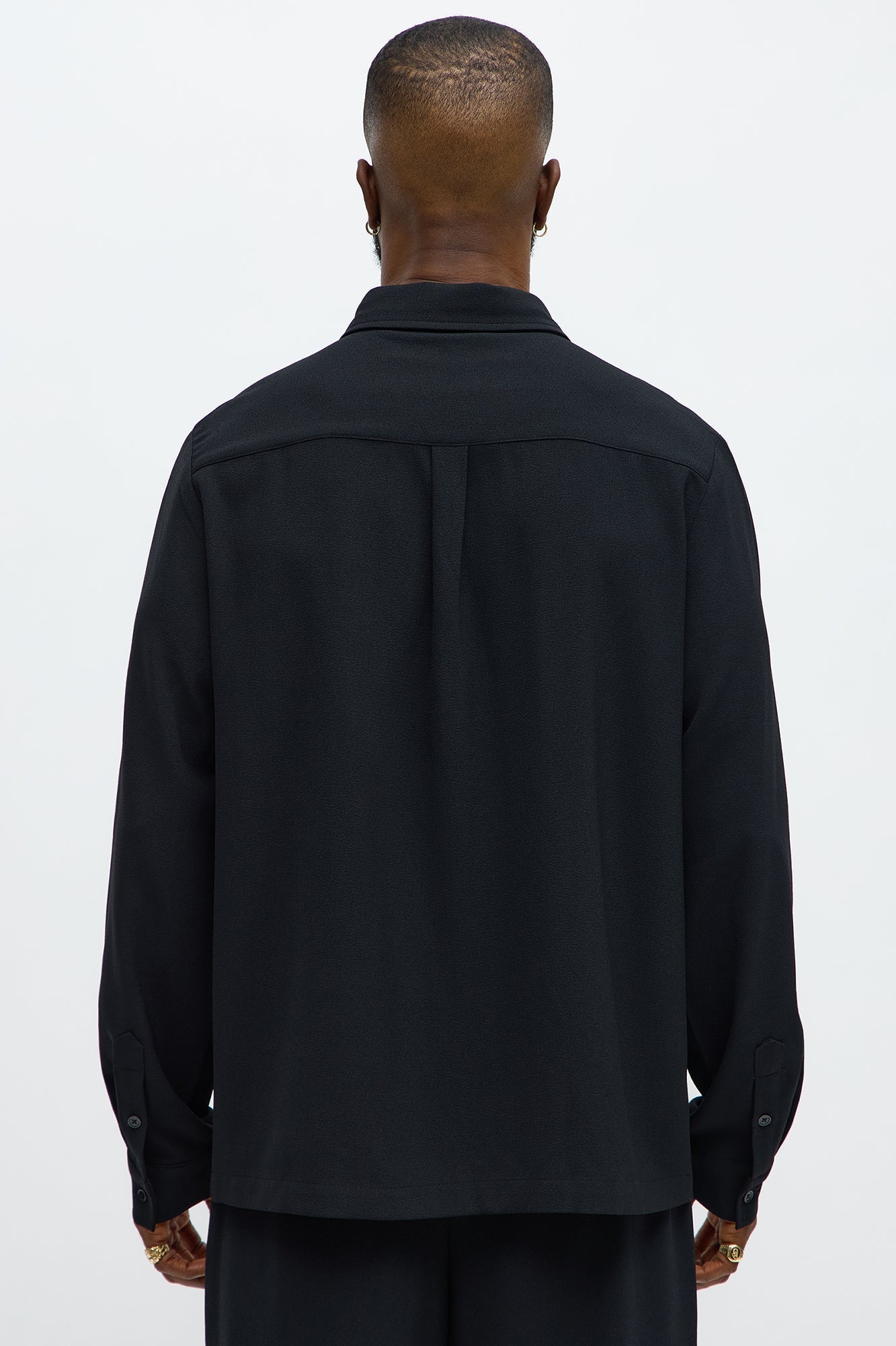 Golden Hour Long Sleeve Button Up Shirt - Black