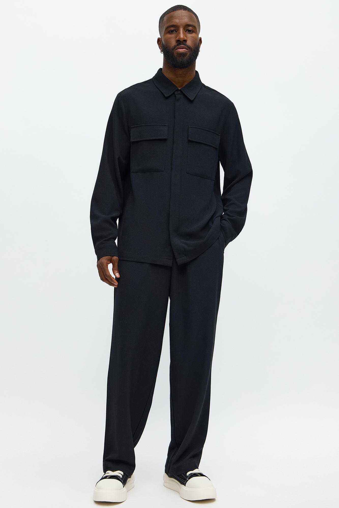 Golden Hour Baggy Elastic Waist Pant - Black