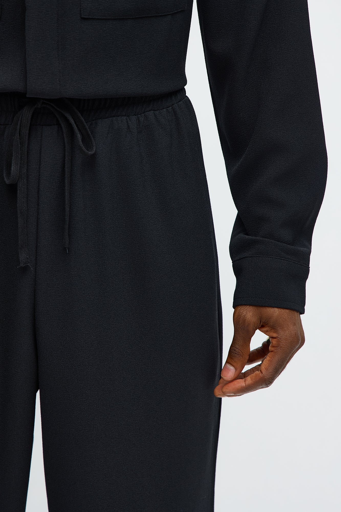 Golden Hour Baggy Elastic Waist Pant - Black