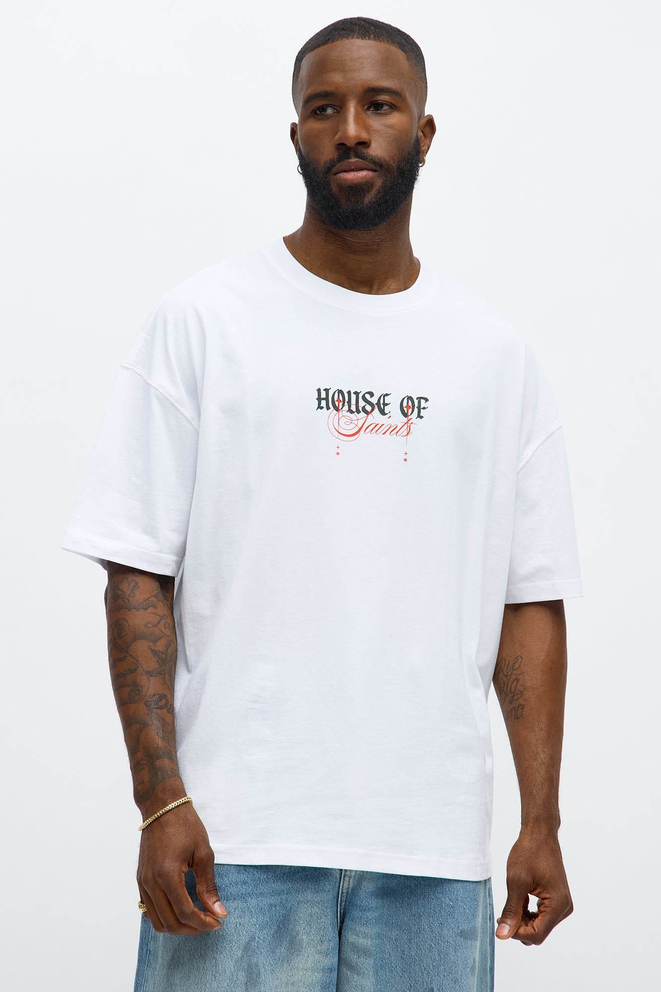 House Of Saints Oversized Short Sleeve Tee - White