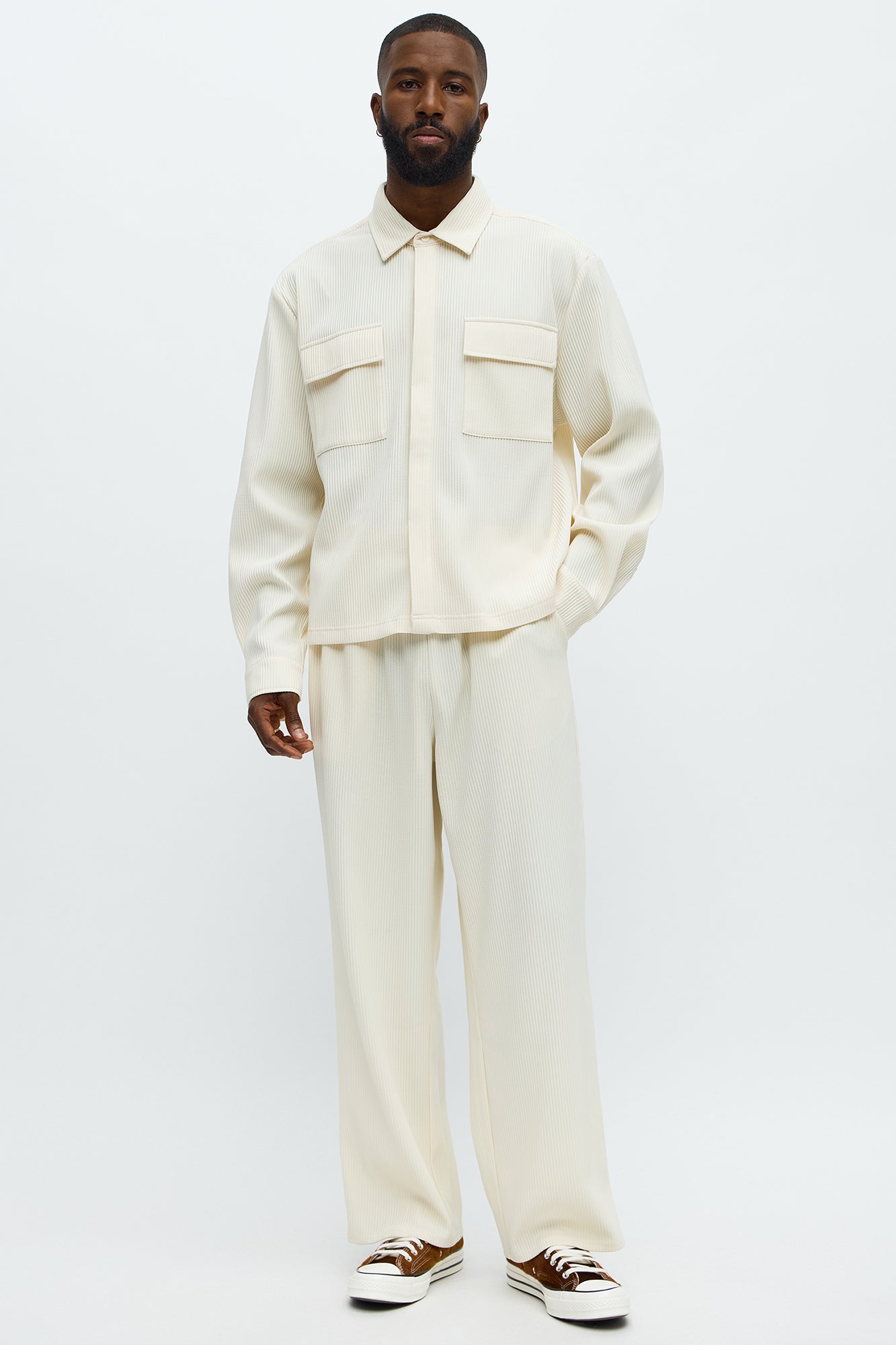 Show Up Baggy Elastic Waist Pant - Off White
