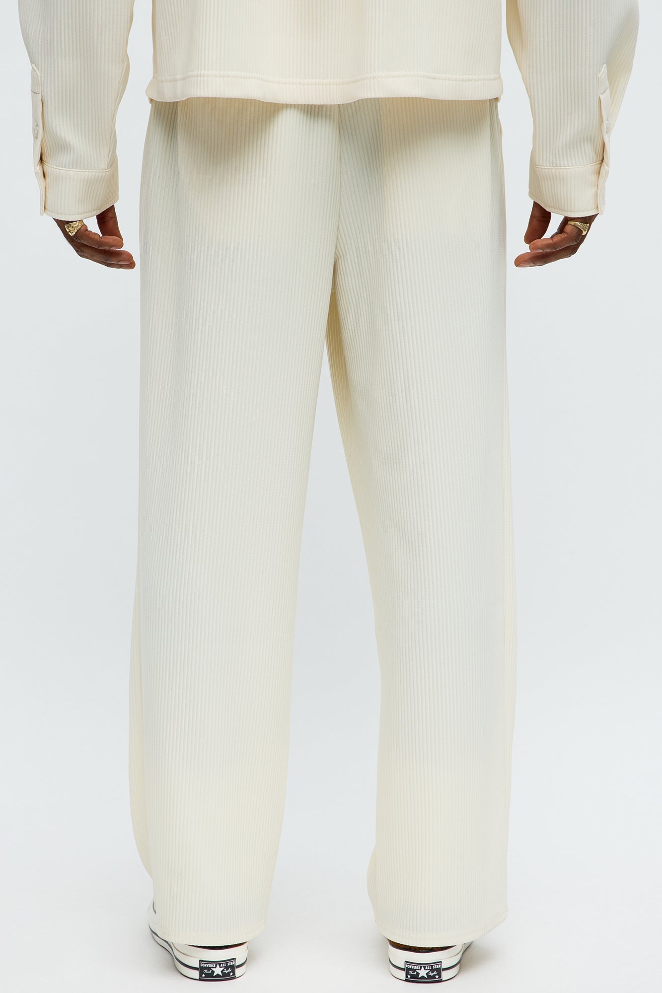 Show Up Baggy Elastic Waist Pant - Off White