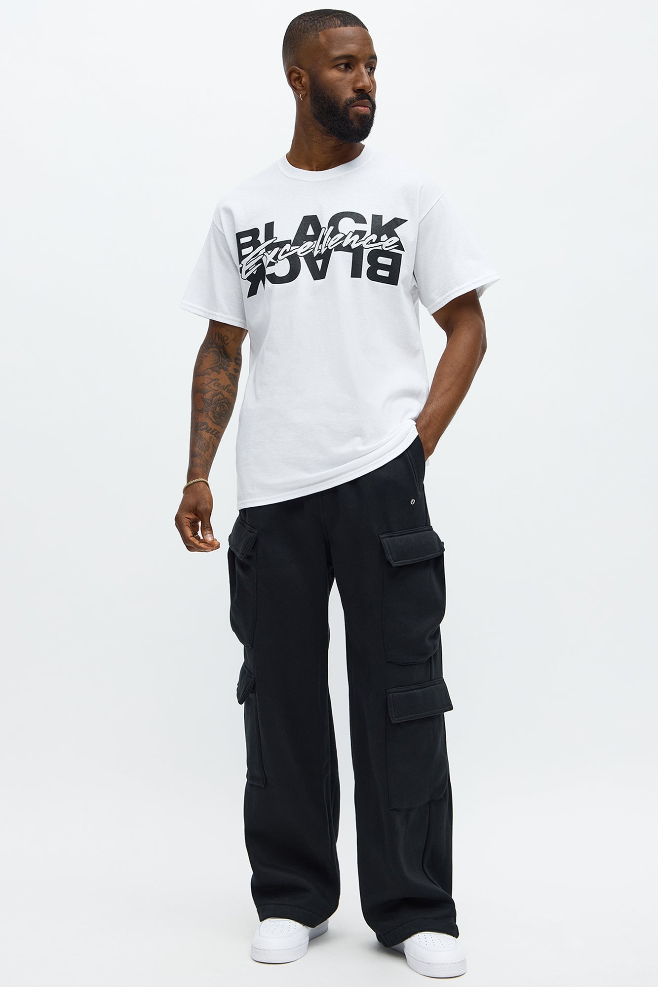 Baggy Cargo Hustler Sweatpant - Black
