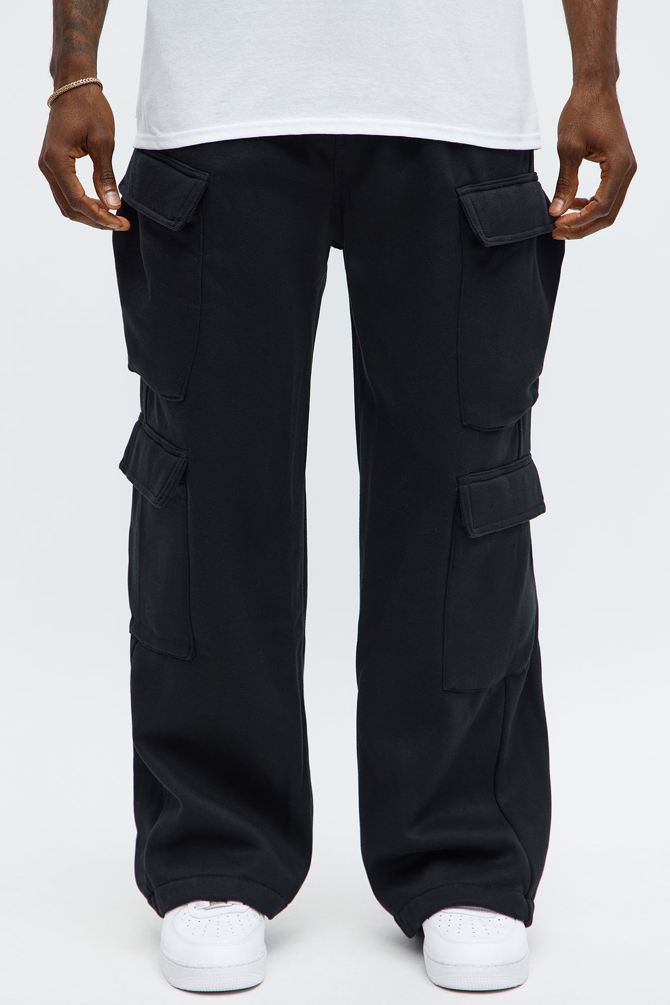 Baggy Cargo Hustler Sweatpant - Black
