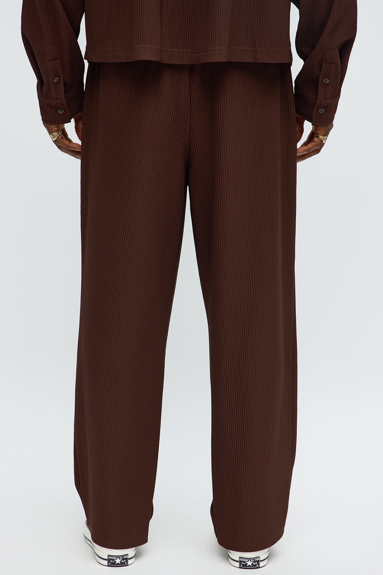 Show Up Baggy Elastic Waist Pant - Brown