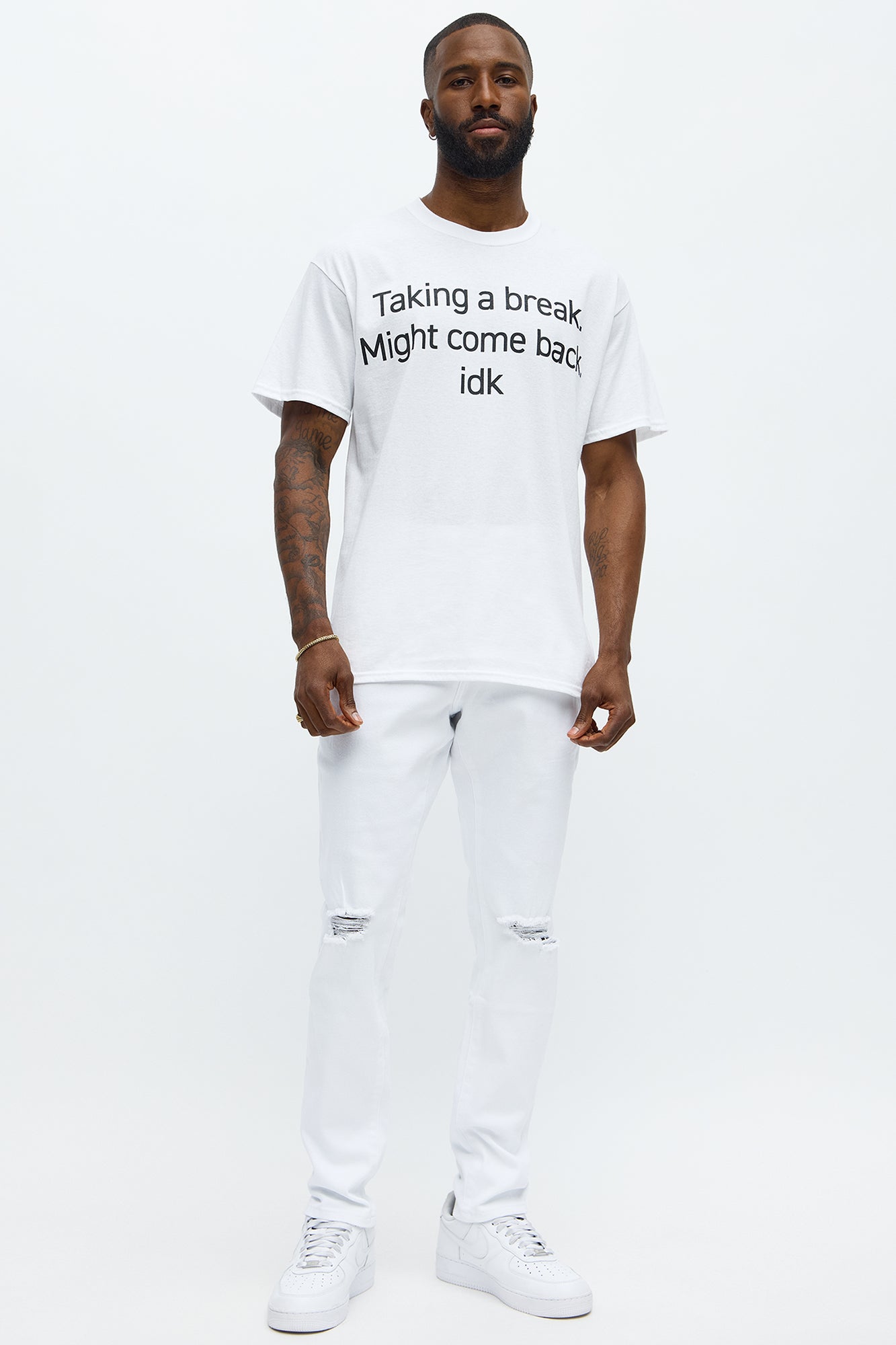 Cornell Ripped Skinny Jeans - White