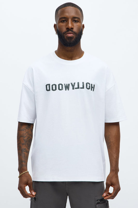 Hollyweird Sign Oversized Short Sleeve Tee - White