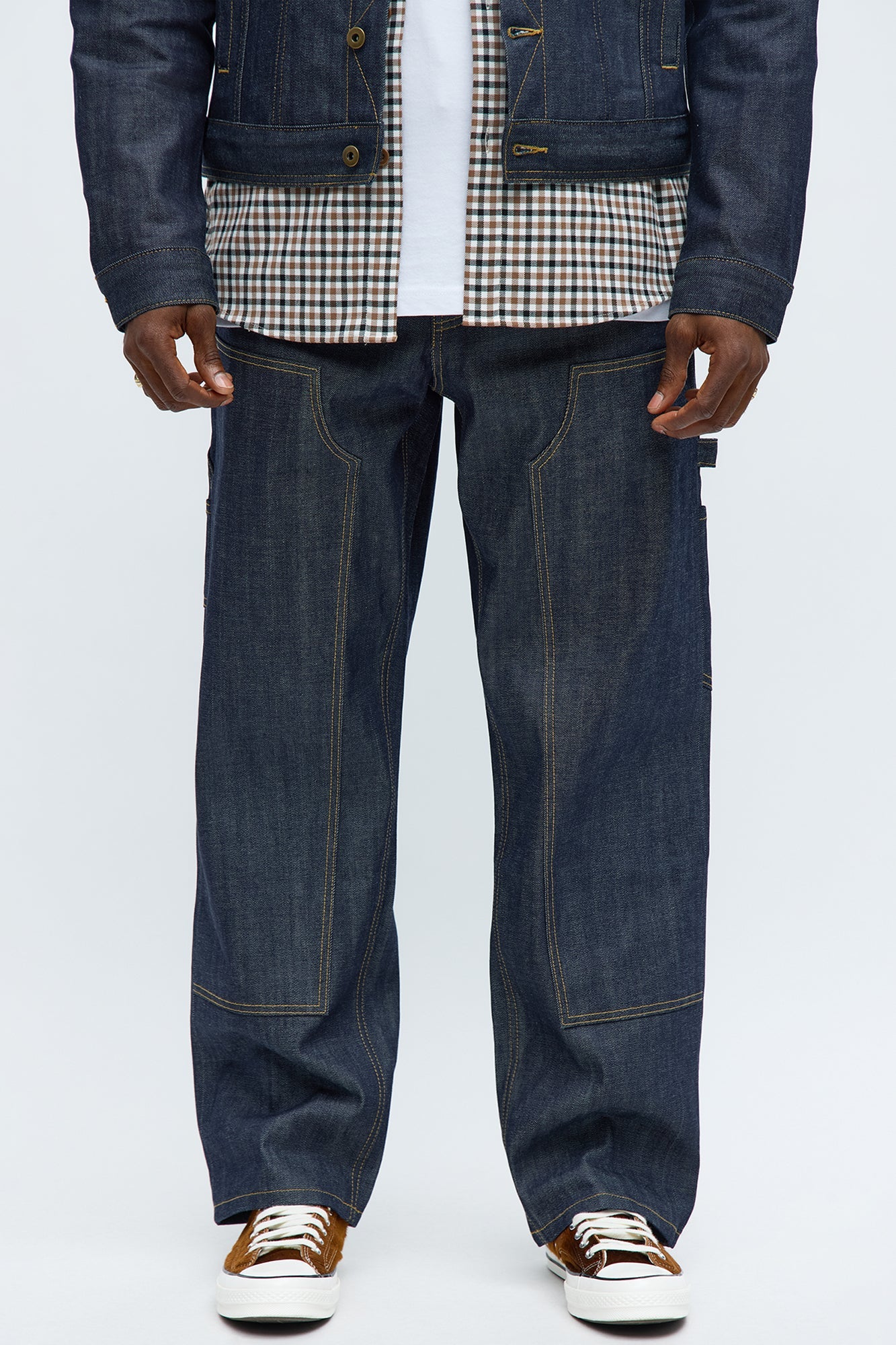 Straight Raw Selvedge Carpenter Jeans - Indigo