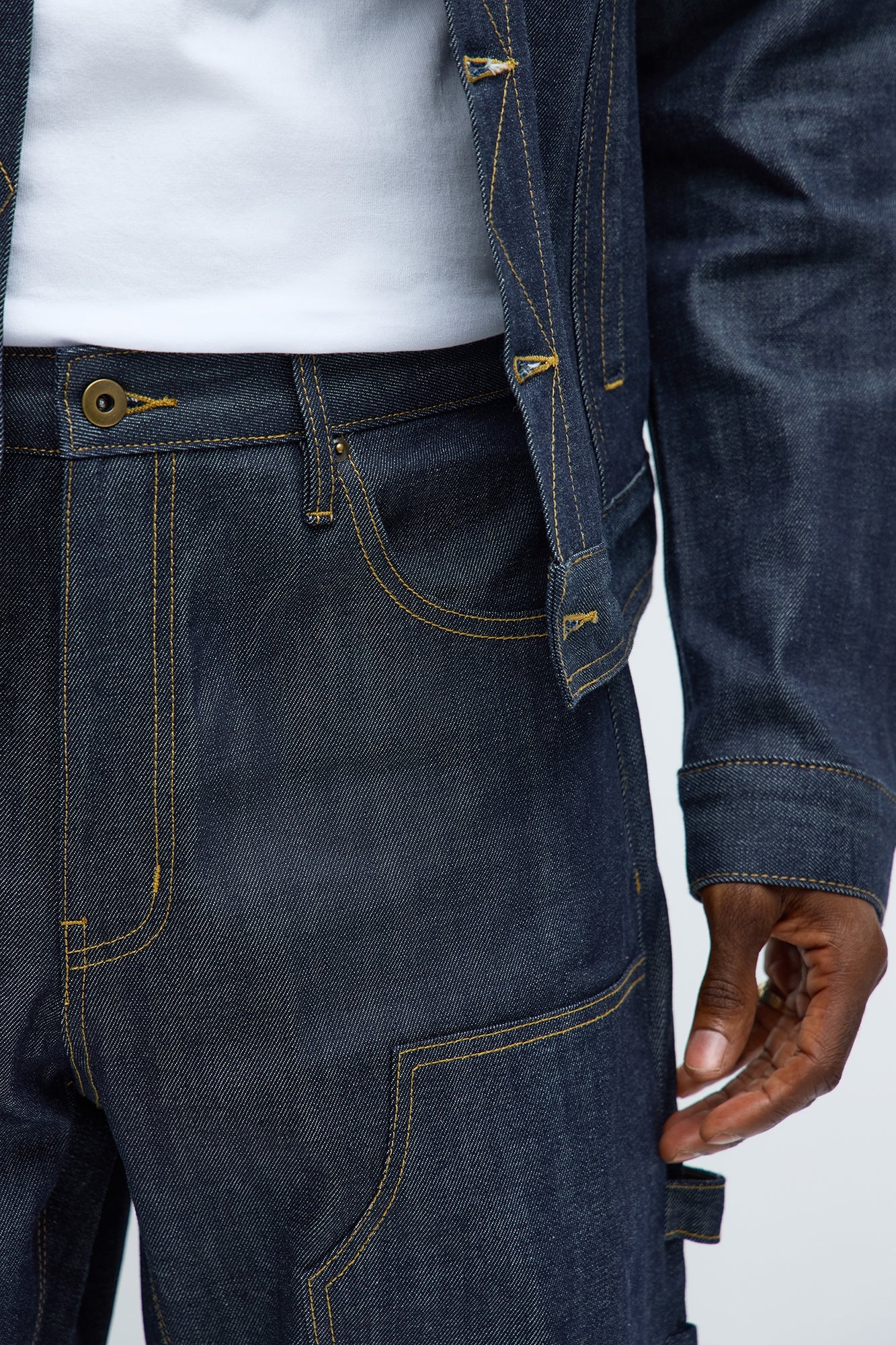 Straight Raw Selvedge Carpenter Jeans - Indigo