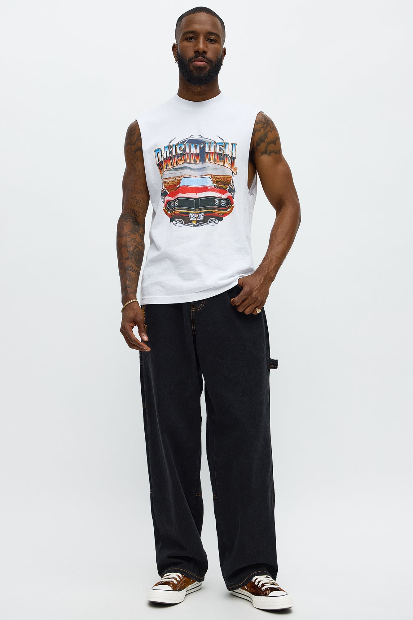 Raisin Hell Muscle Tee - White