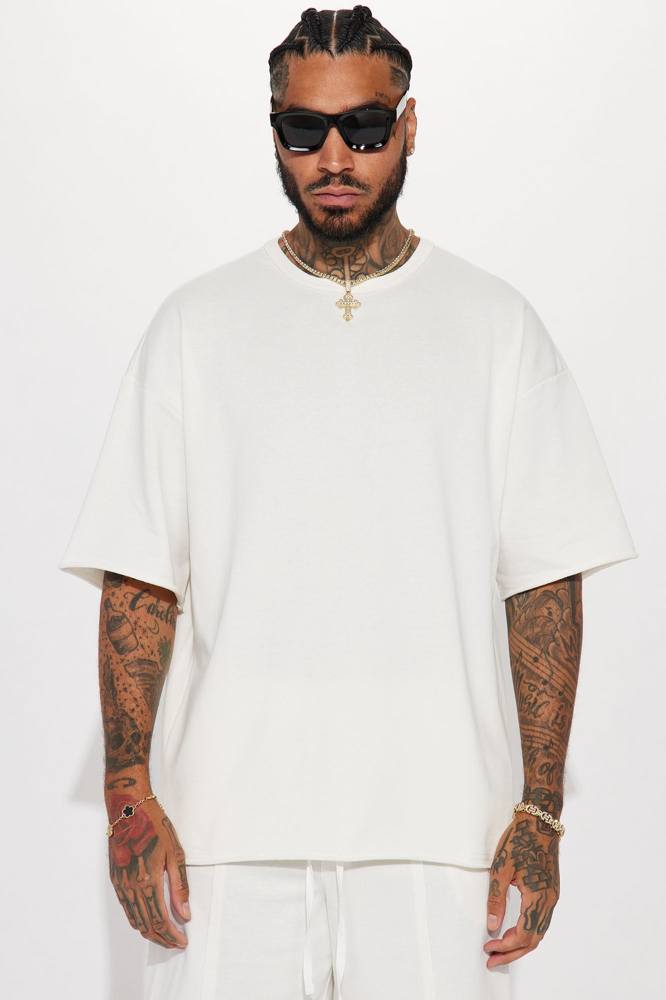 I Like How It Looks Oversized Terry Short Sleeve Tee - White