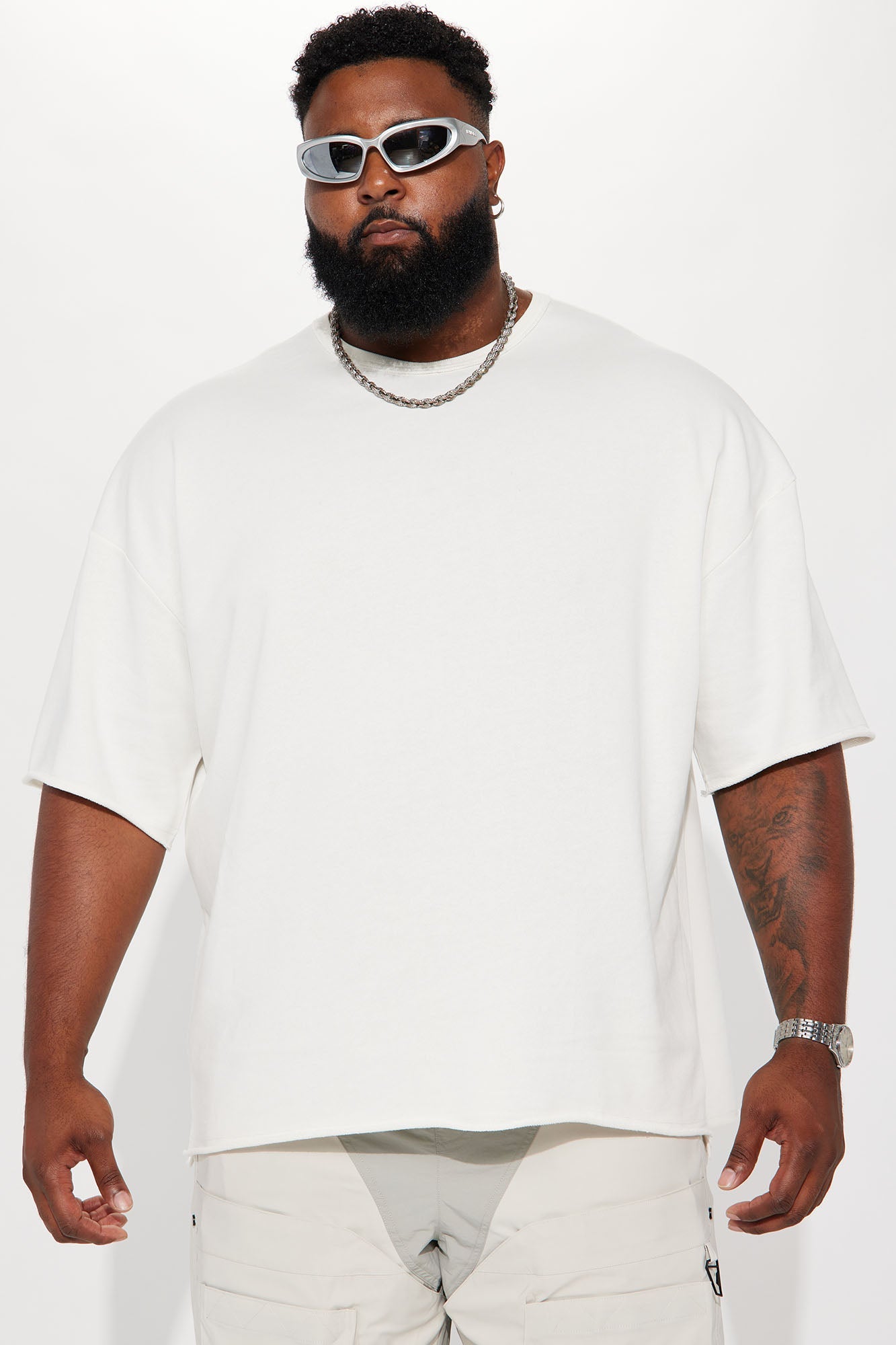 I Like How It Looks Oversized Terry Short Sleeve Tee - White
