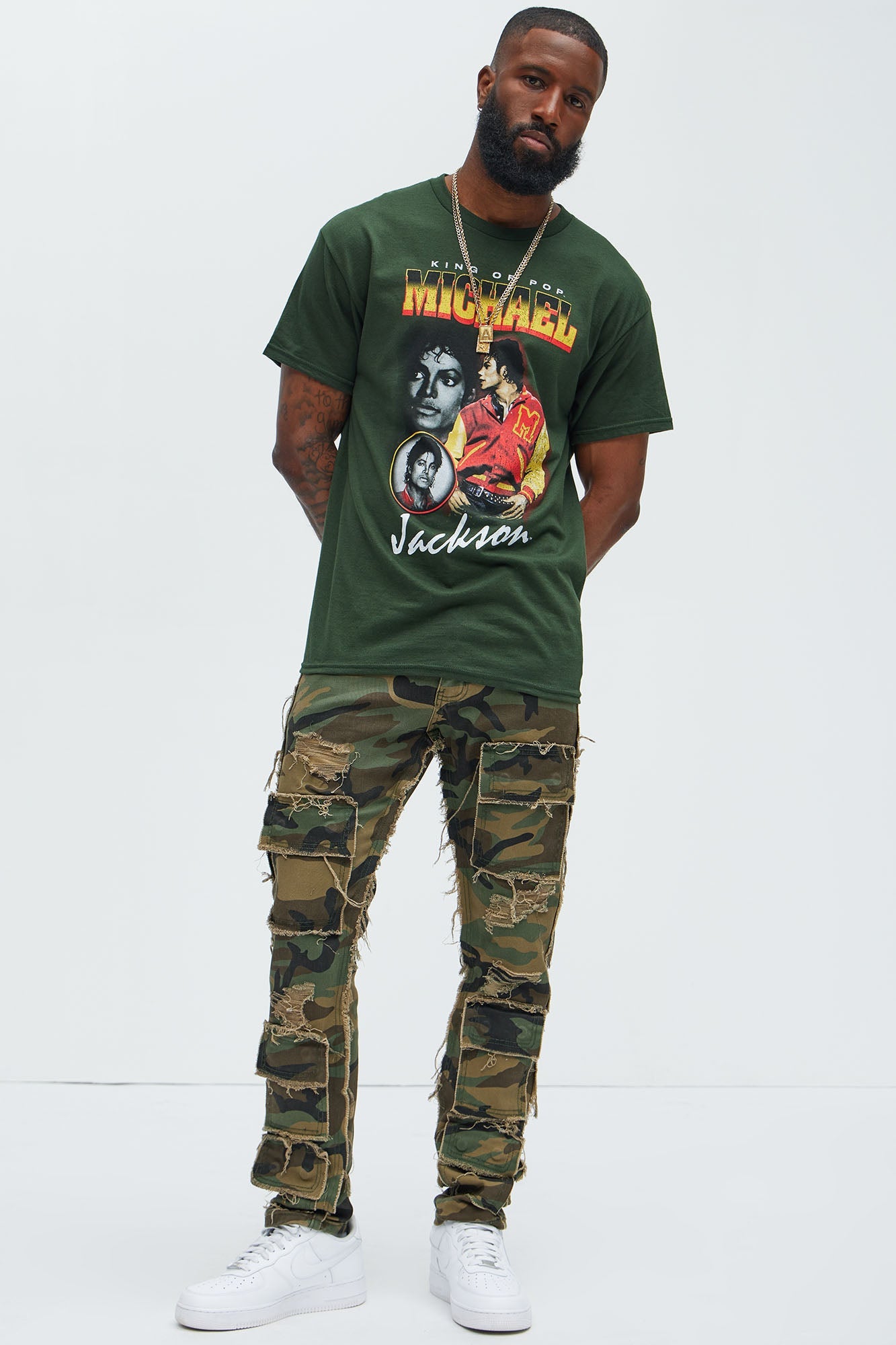 Michael Jackson The King Of Pop Short Sleeve Tee - Green