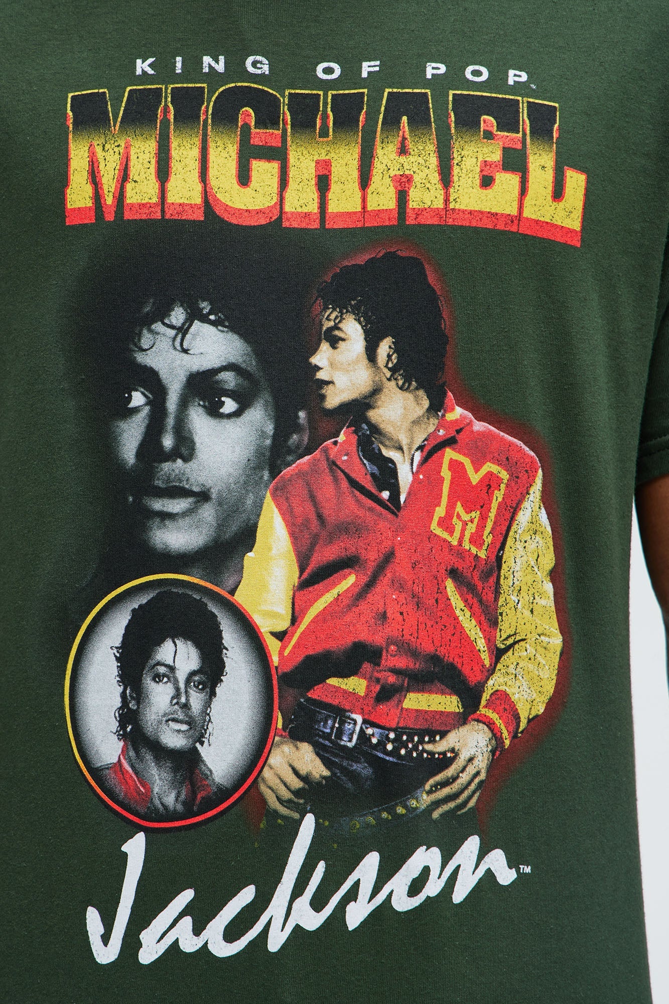 Michael Jackson The King Of Pop Short Sleeve Tee - Green